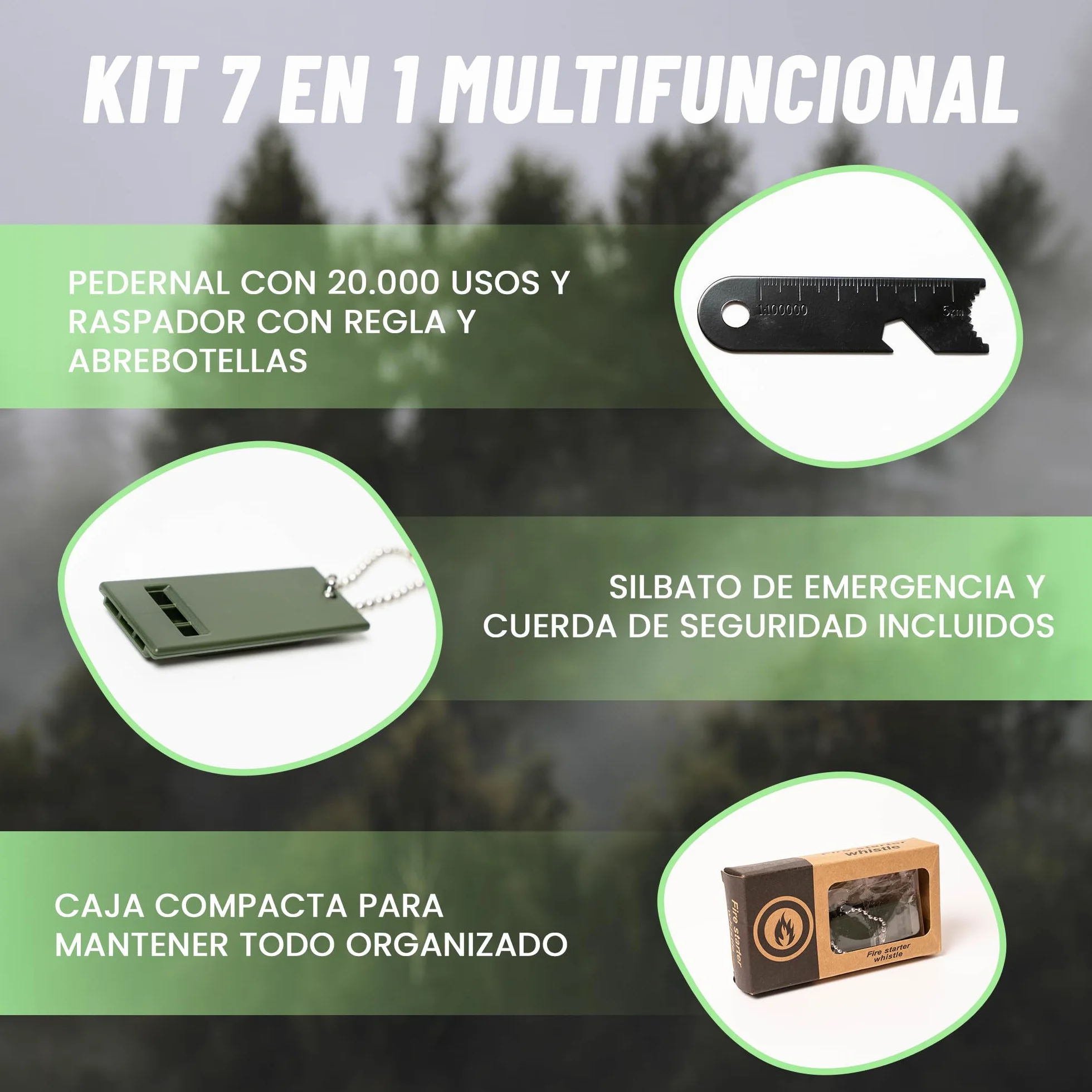 Pedernal Supervivencia Profesional - Arrancador de Fuego de Acero 20.000 Usos para Acampada