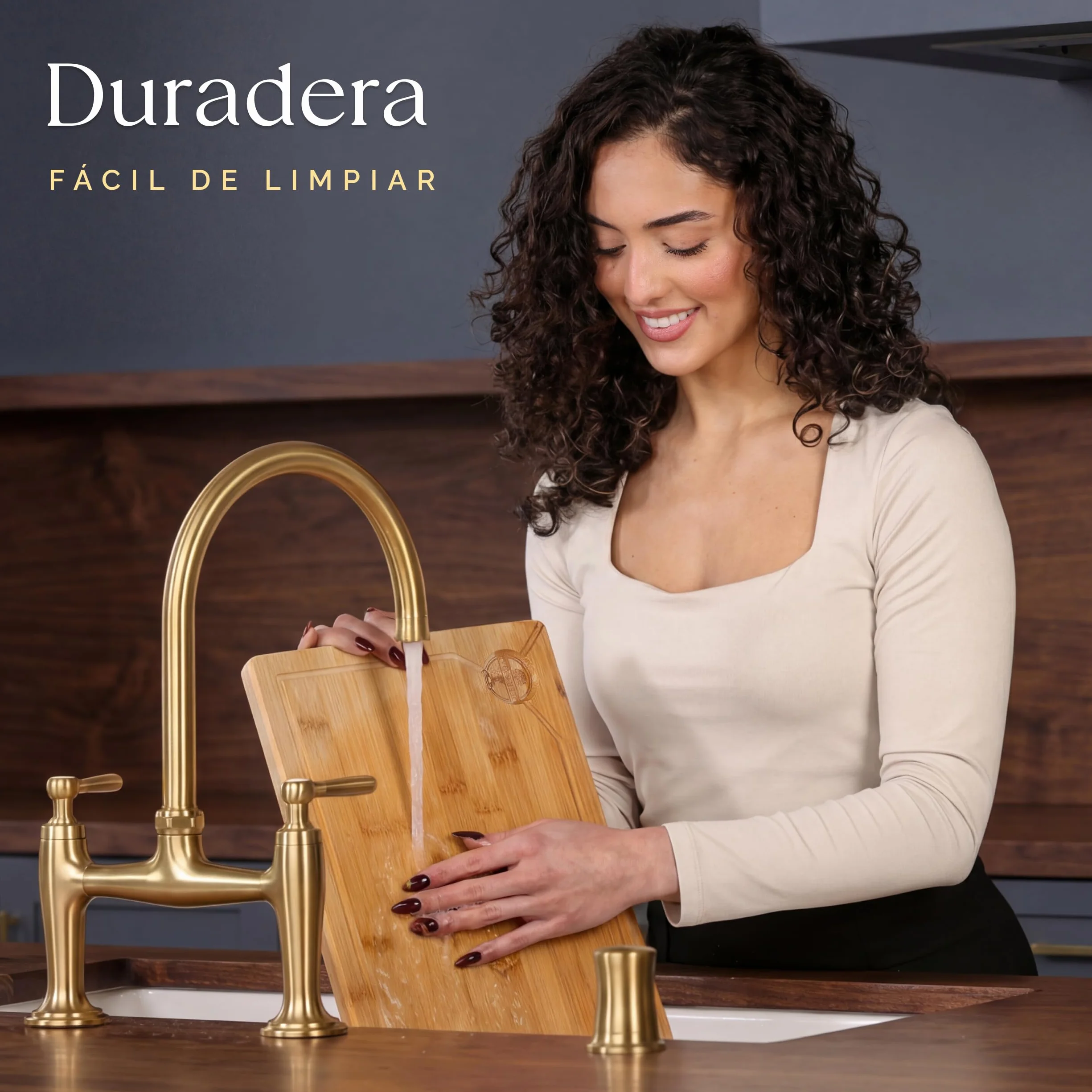 Deer & Oak Tabla de Cortar Bambú 44x30x2 cm Madera Preengrasada para Cocina