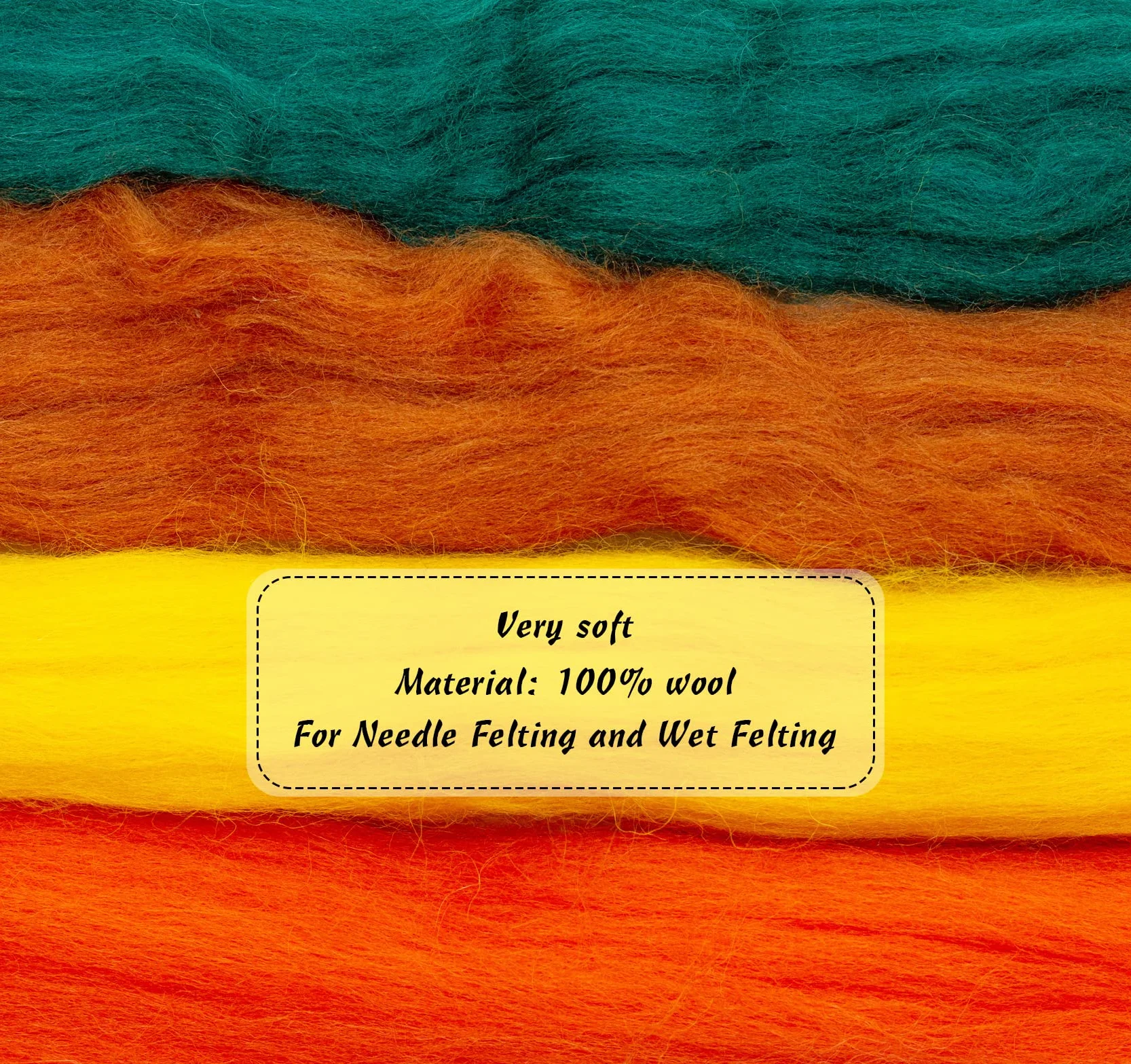 Homewit Lana de Fieltro - 20 Colores, 10 Gramos Cada Uno - Para Tejer, Fieltro Seco y Húmedo - Lana de Oveja Natural Para Elfos y Hadas
