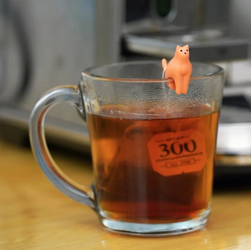 Kickerland - Soportes para bolsas de té con diseño de gato