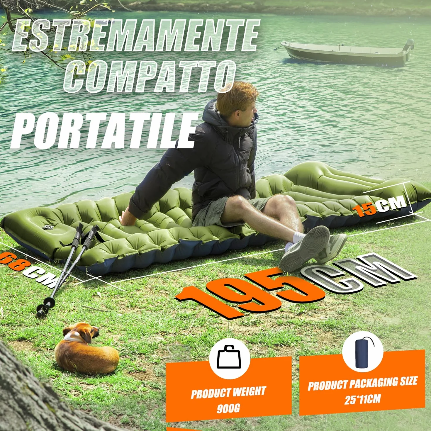 Colchoneta Camping Ultraligera Hinchable Portátil para Acampar
