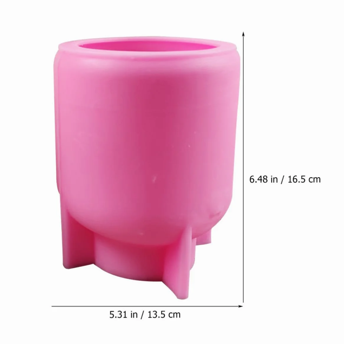 Molde de Jarrón Redondo de Silicona Rosa para DIY y Tienda | Interior Liso y Alta Transparencia, Fácil Desmoldeo, para Principiantes