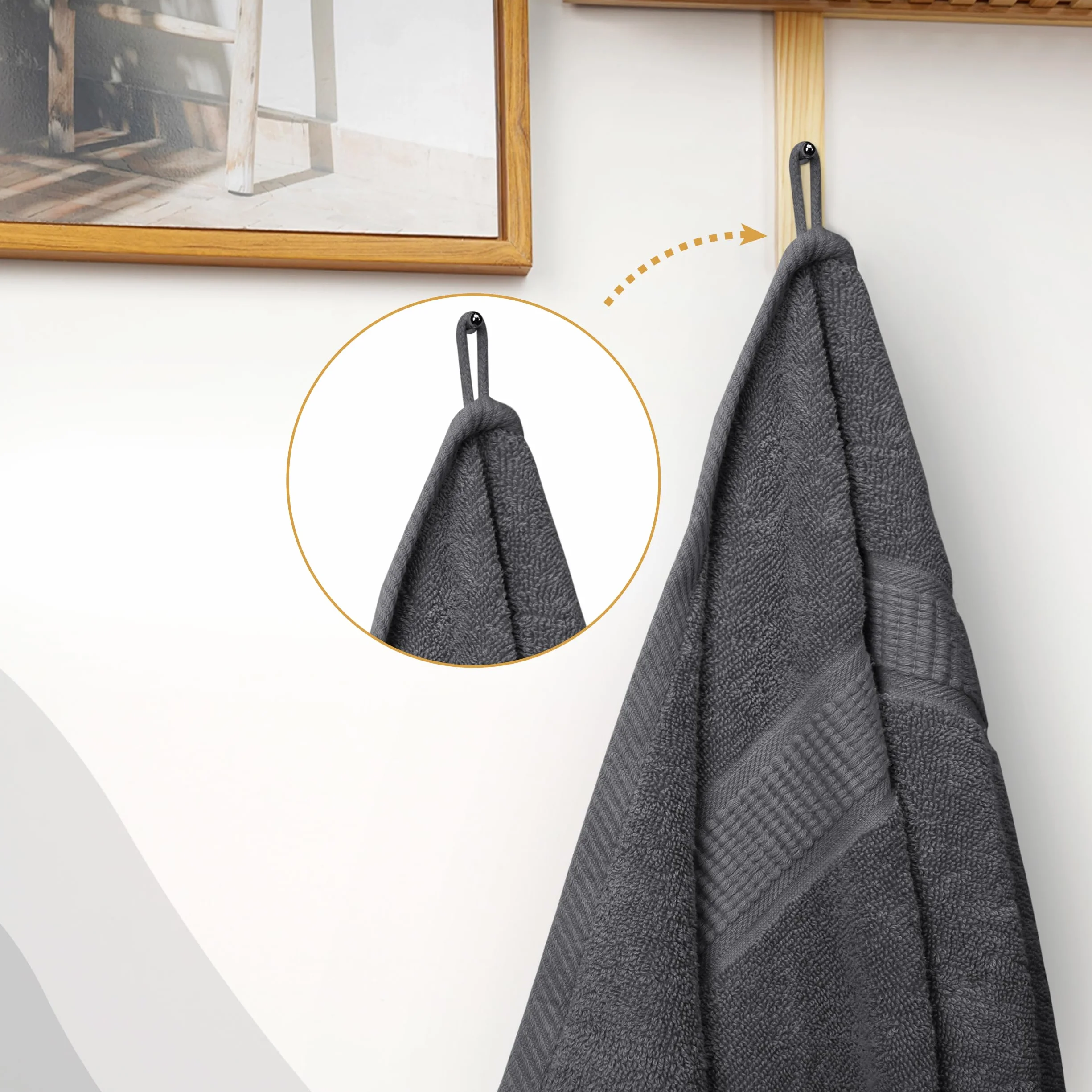 Utopia Towels - Juego de 2 (80 x 200 cm), Toallas XXL para Sauna, Toallas de Baño, Sábanas de Baño, Toallas Extra Grandes con Gancho Altamente Absorbentes, 100% Algodón (Gris)