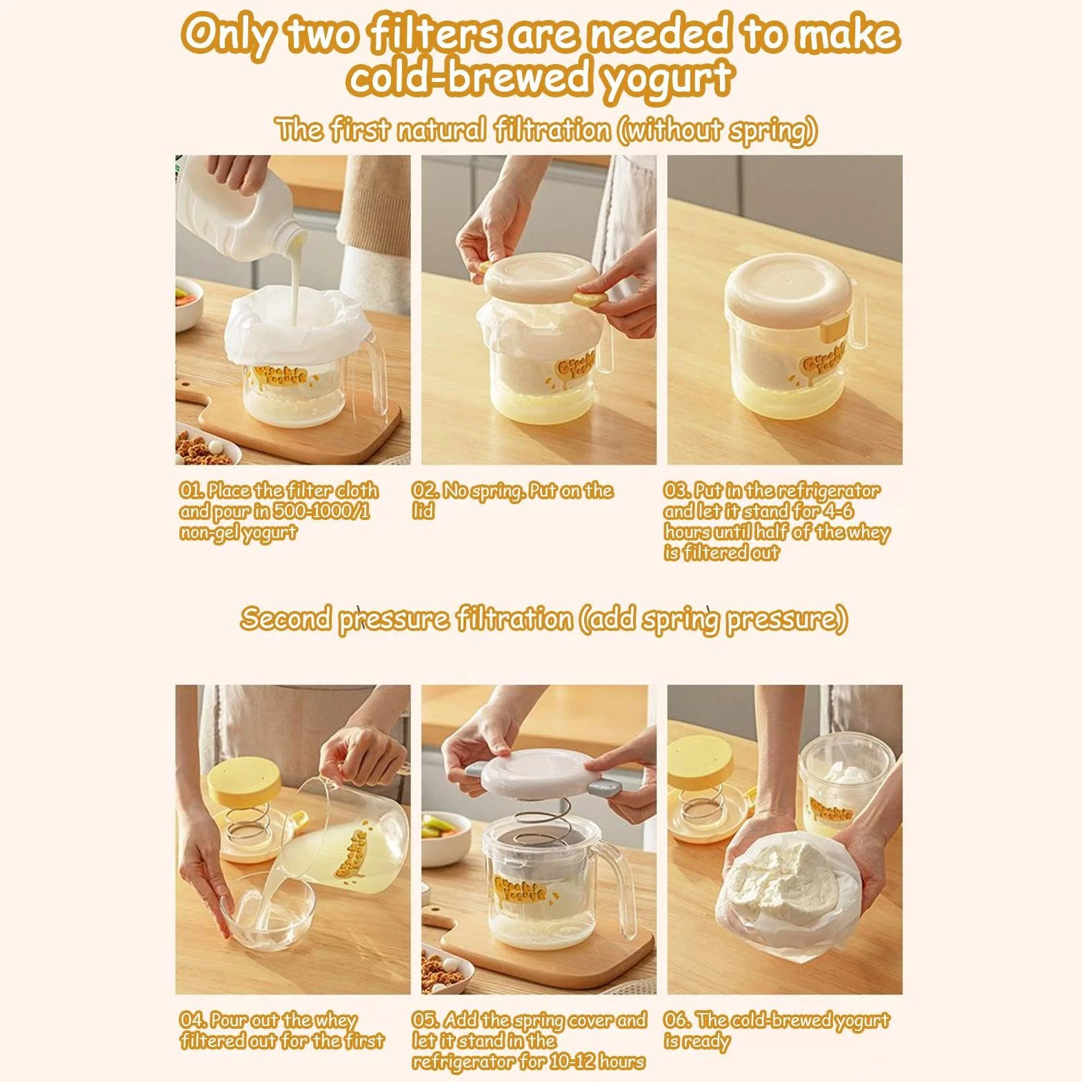 Colador Para Yogur | Yogur y Espeso Con Malla Fina | Utensilio De Cocina Para Hacer Requesón Para Mujeres, Hombres, Jóvenes Y Familias