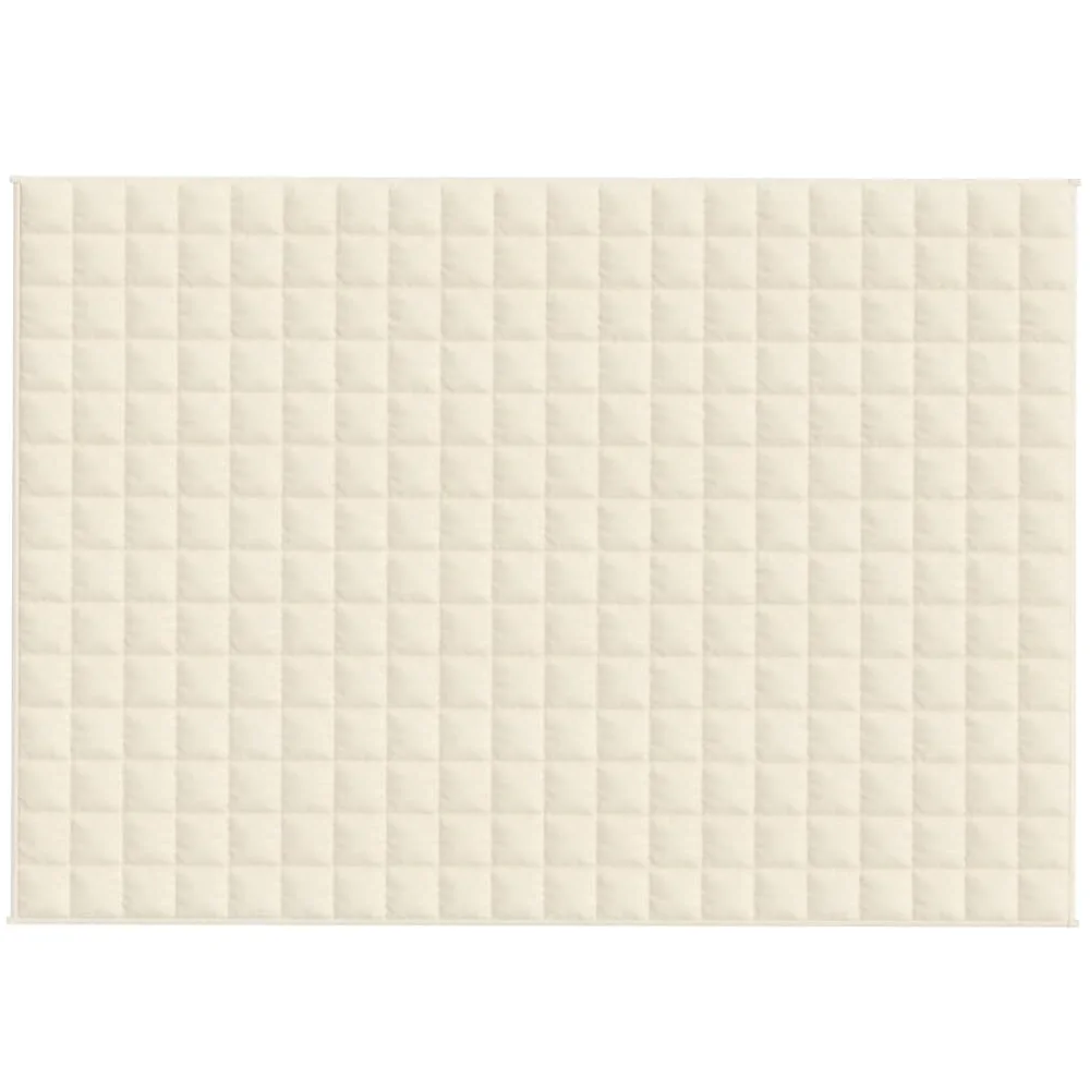 Manta Ponderada 10 kg 138x200 cm - Fibra Poliéster y Perlas de Vidrio, Transpirable y Antiestrés, Color Crema Claro