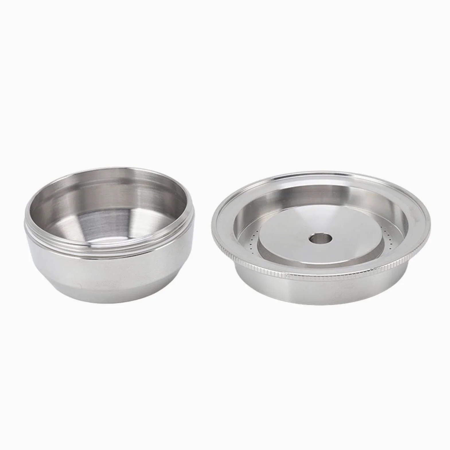 Taza filtro reutilizable para cápsulas de café, de acero inoxidable; cápsula de café reutilizable para máquinas ; extracción a alta presión con junta de