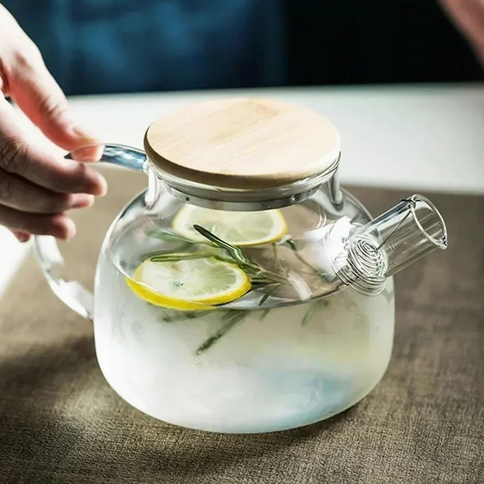 Jarra Jarra de vidrio borosilicato transparente 1,8 l | Tetera transparente grande con jarra de agua(1800ML)