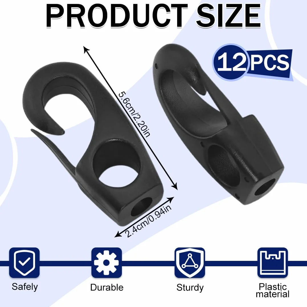 Ganchos de Nylon Mosquetones de Plástico DIY Multiuso para Canoa Kayak Cuerda Fahnenmast