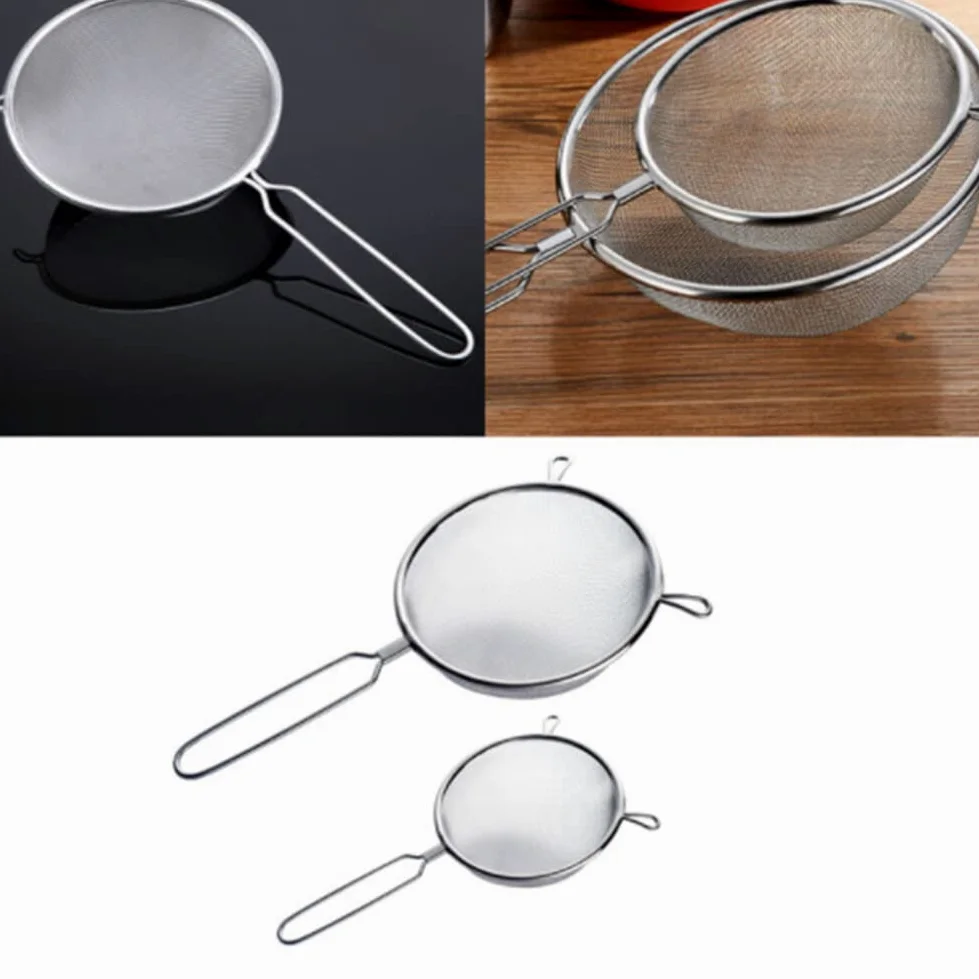 Colador de Malla Fina de Acero Inoxidable: colador de Cocina versátil de 8 Pulgadas para Fideos, arroz, harina y más