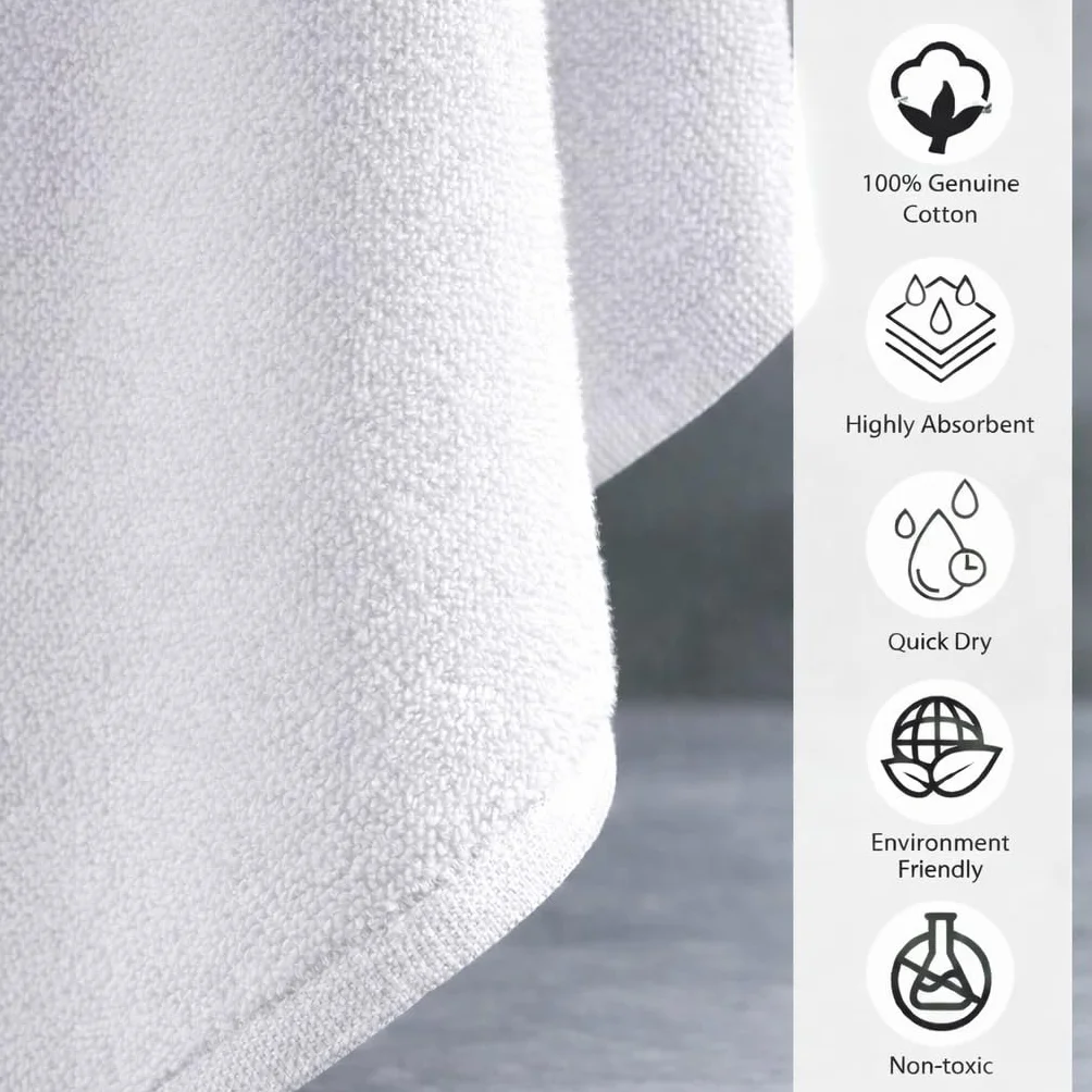 Caramont Juego de 6 Toallas de Baño 50x90 cm – 100% Algodón, Ultra Suaves, Muy Absorbentes, Secado Rápido, Calidad Hotelera – Blanco – para Baño, Ducha, Gimnasio, Hotel y SPA