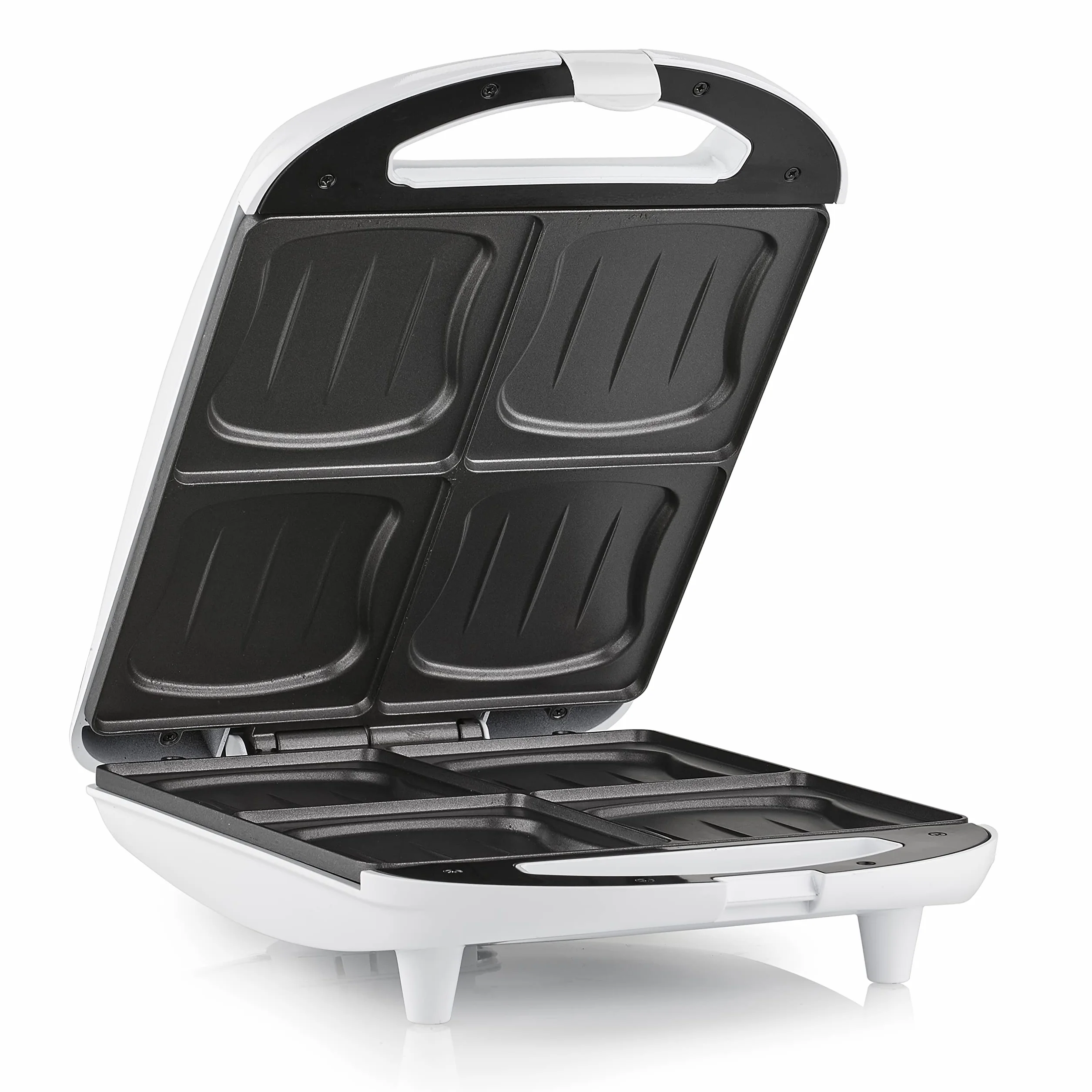 Tristar SA-3065 Sandwichera XL para 4 sándwiches, 1300 W, 26 x 24 cm, Negro/Blanco