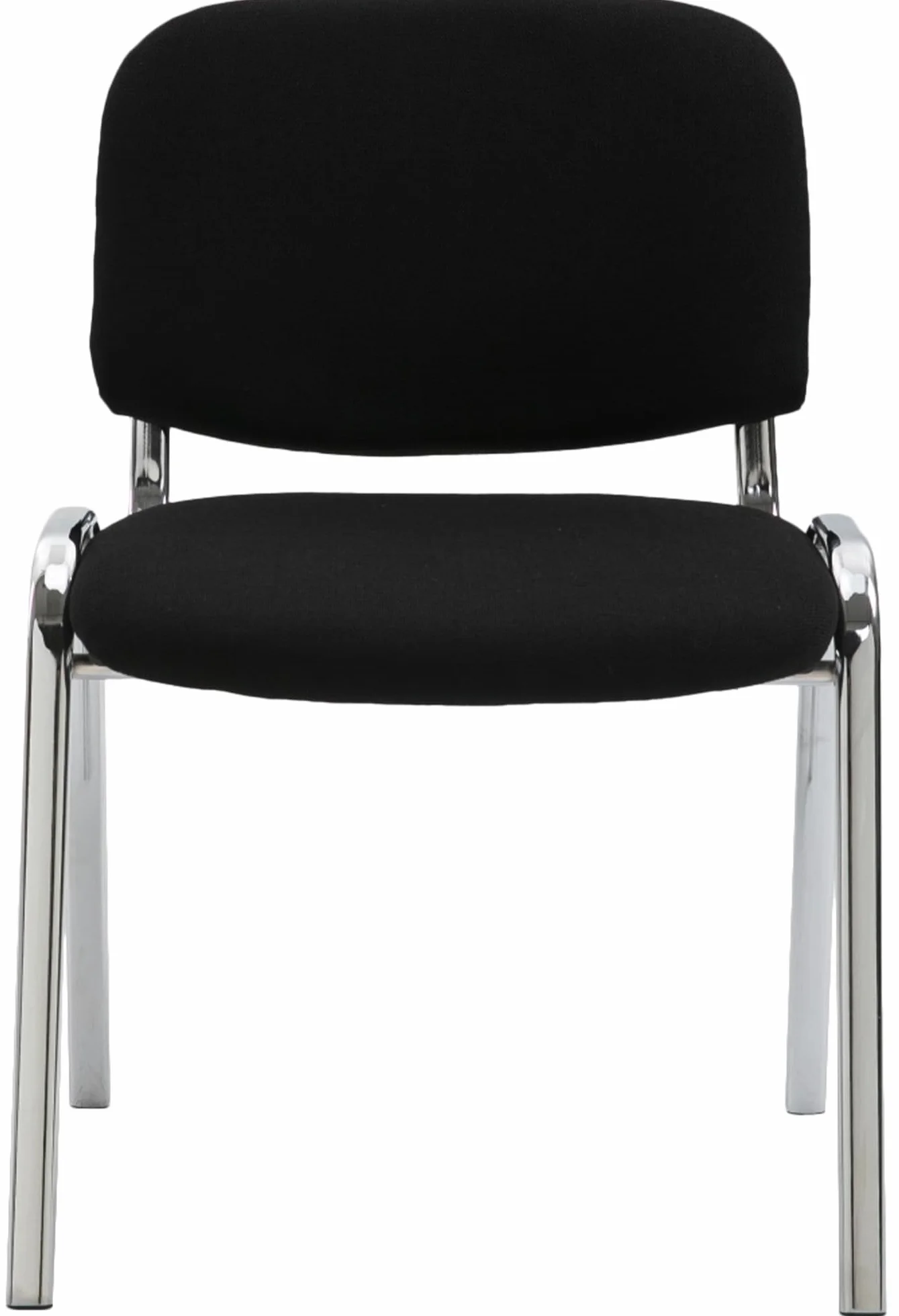 CLP Silla De Conferencia Ken Chrom En Tela I Silla Confidente Apilable I Silla De Oficina Sin Ruedas con Base de Metal I Color:, Color:Negro