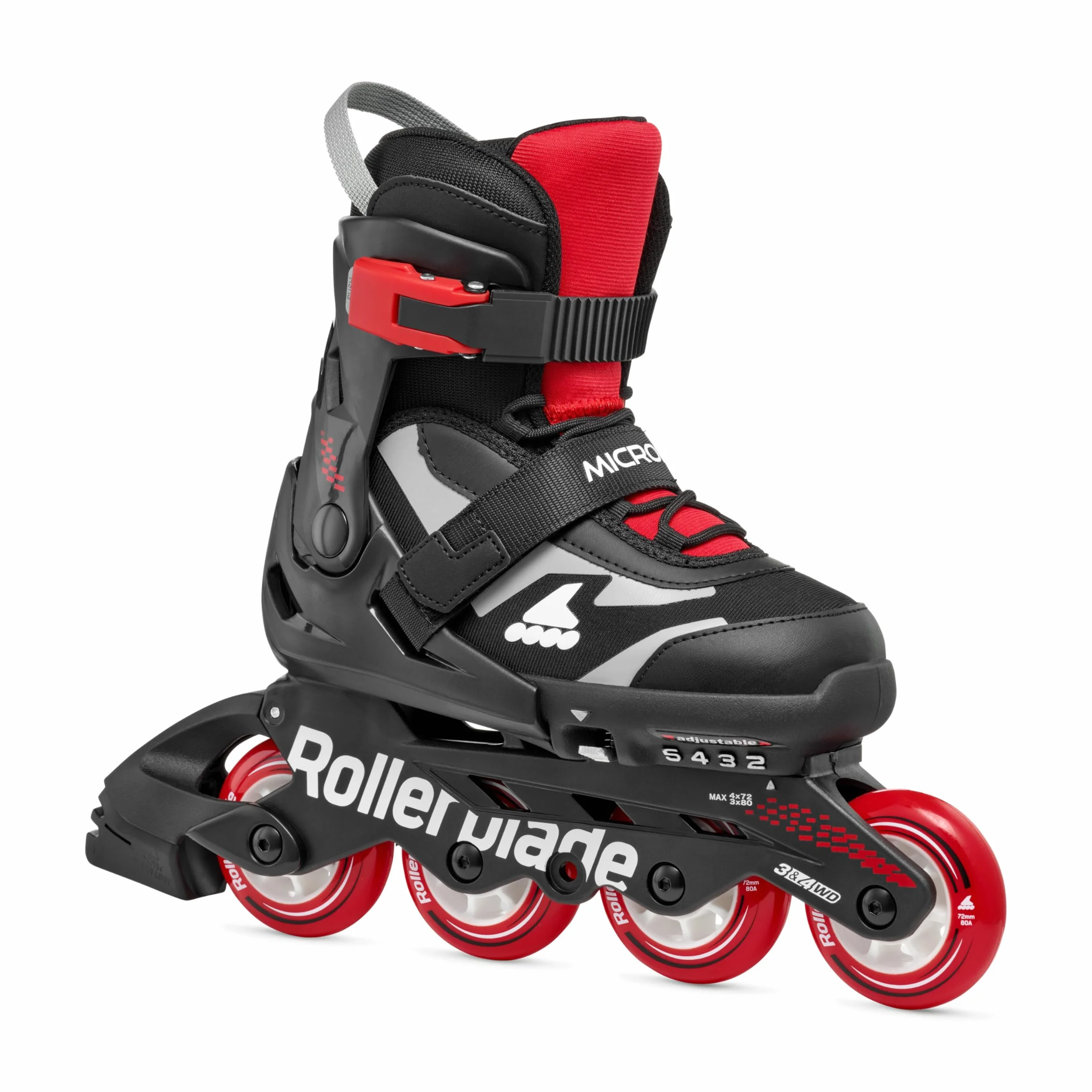 Rollerblade Microblade 2025 - Patines en línea (2025), Color Negro y Rojo