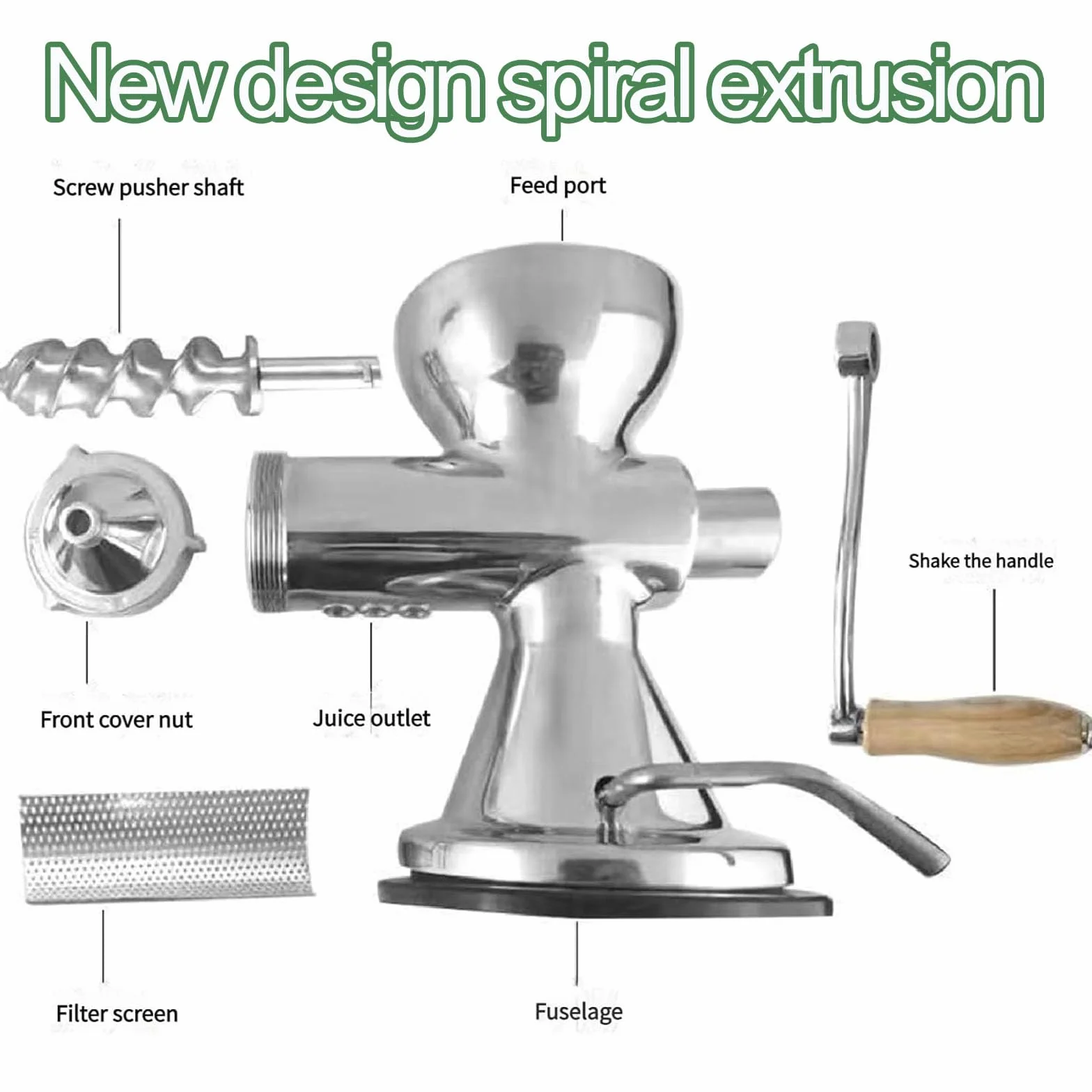 Exprimidor de hierba de trigo, exprimidor de mano de acero inoxidable con base de ventosa y abrazadera de mesa, extractor de jugo para exprimir hierba de trigo, apio, jengibre y verduras