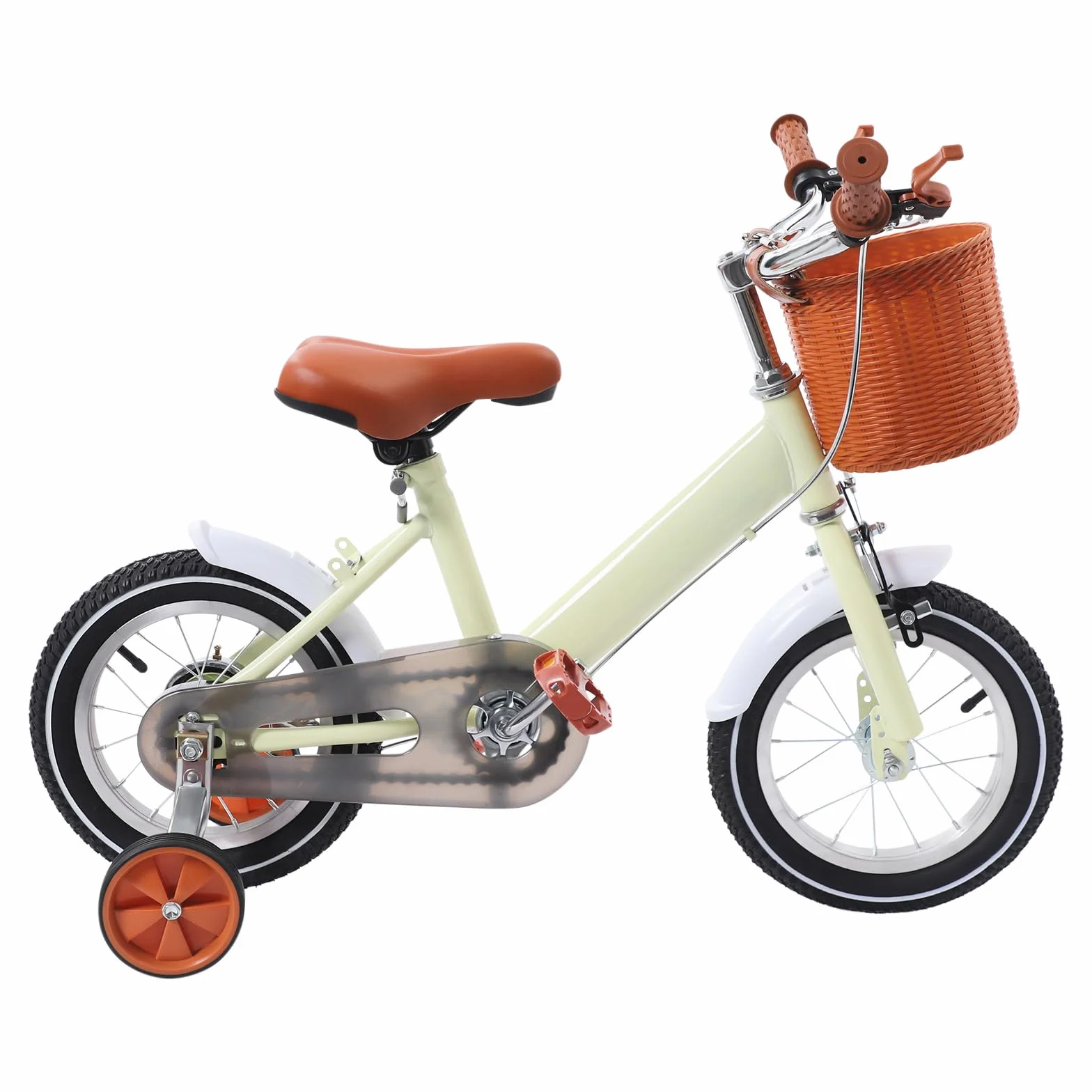 Bicicleta infantil 12 pulgadas para niños niñas 2-4 años ruedas estabilizadoras sillín manillar ajustables marco acero freno V diseño fresco