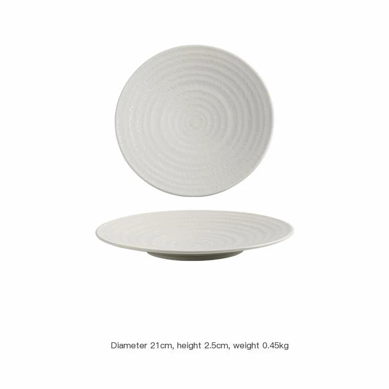 Platos de Camping platear de Cena cerámica Estilo Europeo Occidental con Rosca Carne en Relieve Plana Creativo casero Plato Decorativo(S)