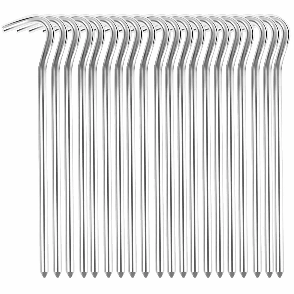 Estacas para tienda de campaña de acero 6 mm 18 cm para suelo duro