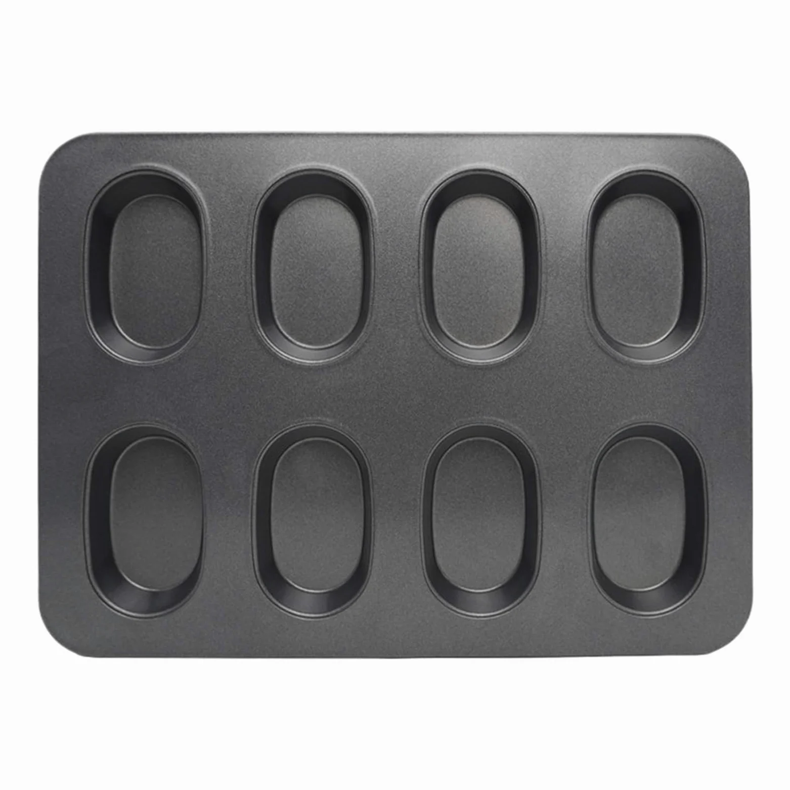 Molde Magdalenas Horno De Acero Al Carbono Con Divisores Ovalado Bandeja Para Hornear Brownie De Cocina Muffin Tray De 8 Cavidades Para Hornear