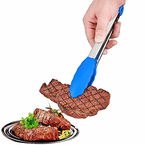 Pinzas de Cocina de Silicona para Barbacoa, 1 Unidad, antiadherentes, para Servir Pan y Ensalada.