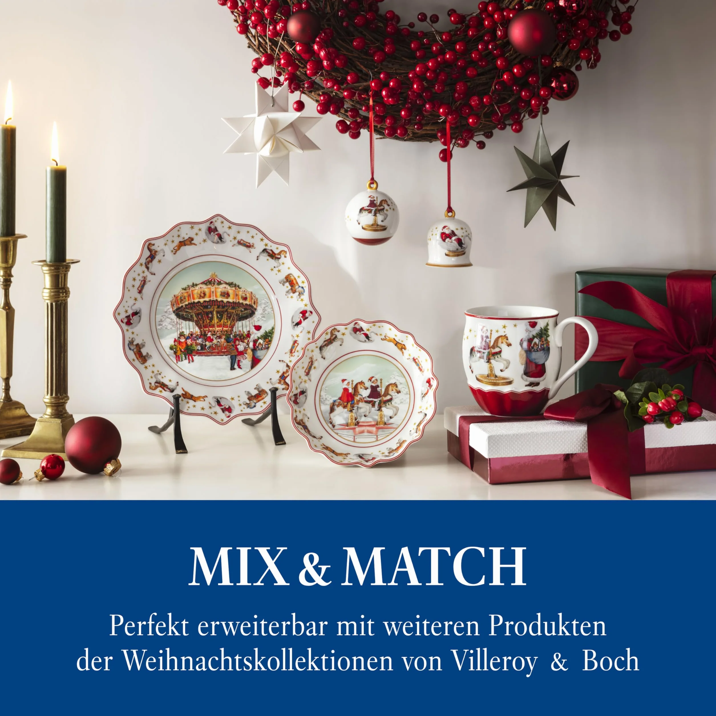 Villeroy & Boch Plato Postre 2024 23,5 cm Multicolor Navidad Cerámica Porcelana Premium