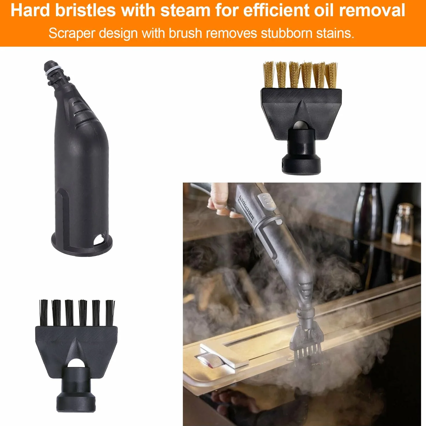 13 Limpieza a Vapor Accesorios, Compatible Con Karcher SC1 SC2 SC3 SC4 SC5，Contiene Juego De Cepillos Redondos Boquilla Ventana Escobilla De Goma Cepillos Conjuntos Repuestos