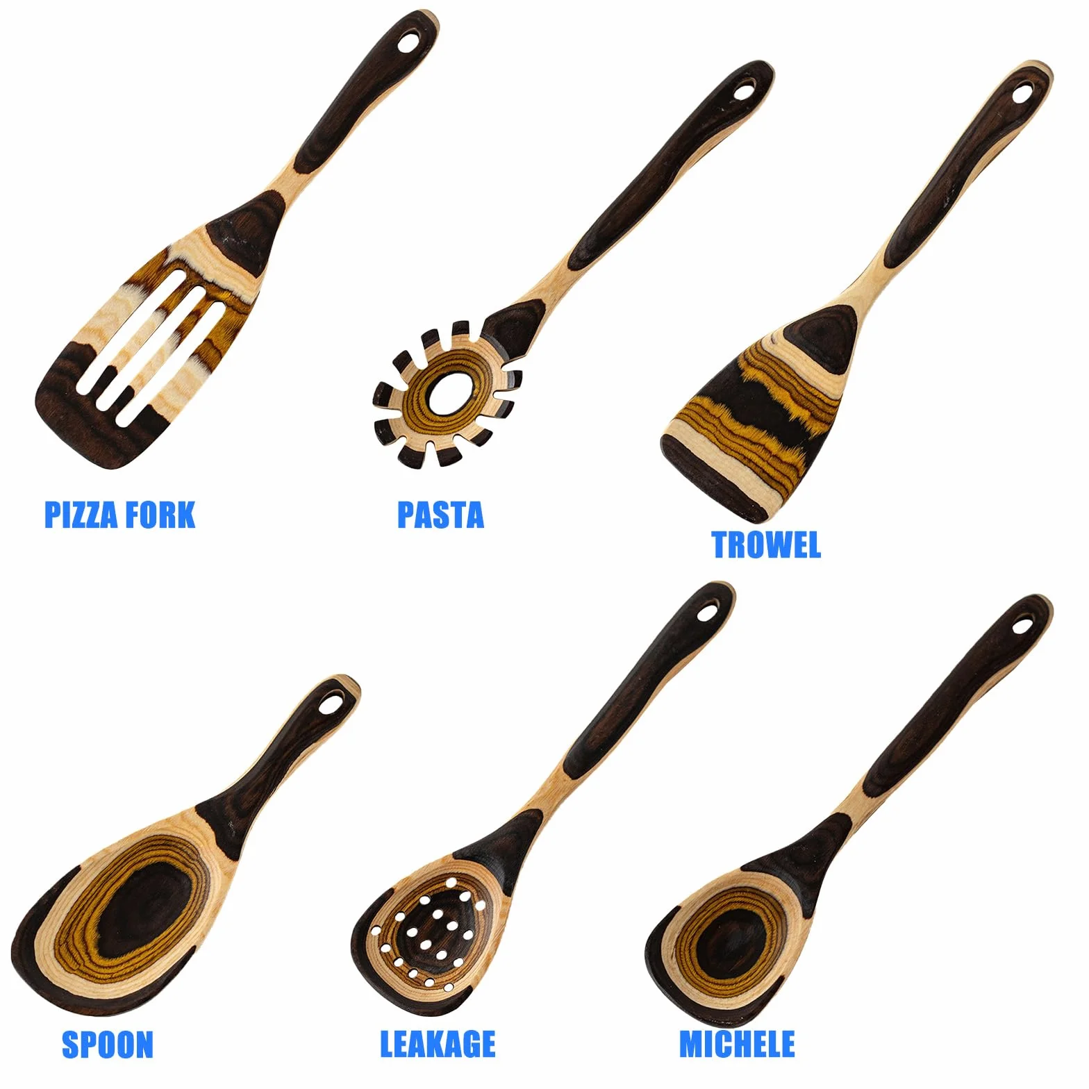 Cuchara de madera de colores degradados Cucharón de sopa antiadherente Pastas Espátula Utensilios para regalar y mejorar la cocina Cuchara de cocina de madera estética