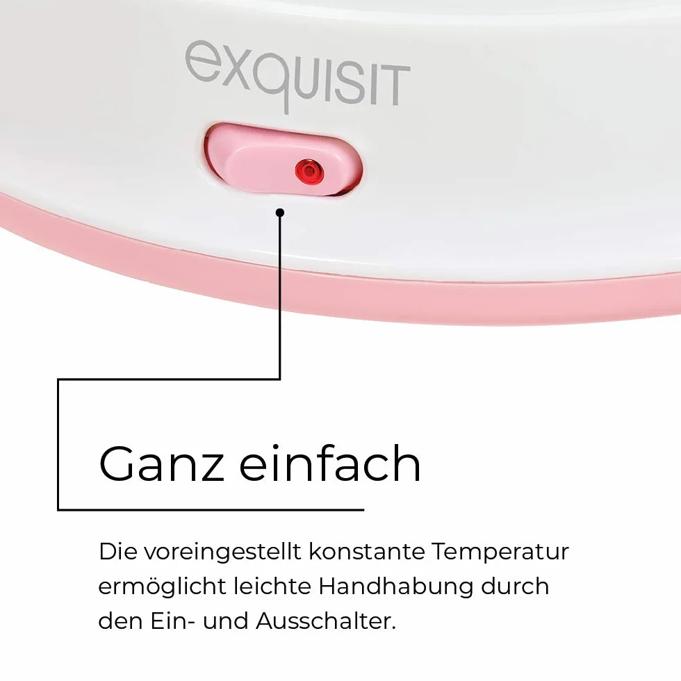 Exquisit YM 3101 WEP yogur Maker/yogurtera/15 W/7 Mucha vasos/1,4 L/, apto para lavavajillas, Blanco y Rosa