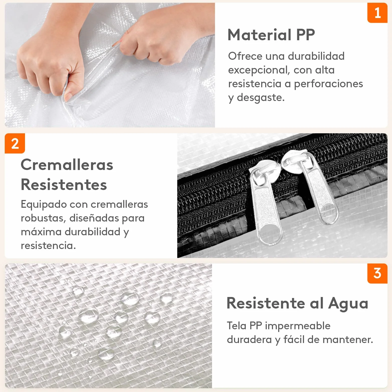 Lifewit Bolsas de Almacenaje de Ropa 40L en PP, Organizador de Armario Plegable Transparente con Asas Reforzadas, Cajas de Mudanza para Mantas, Edredones y Juguetes, 3 Piezas