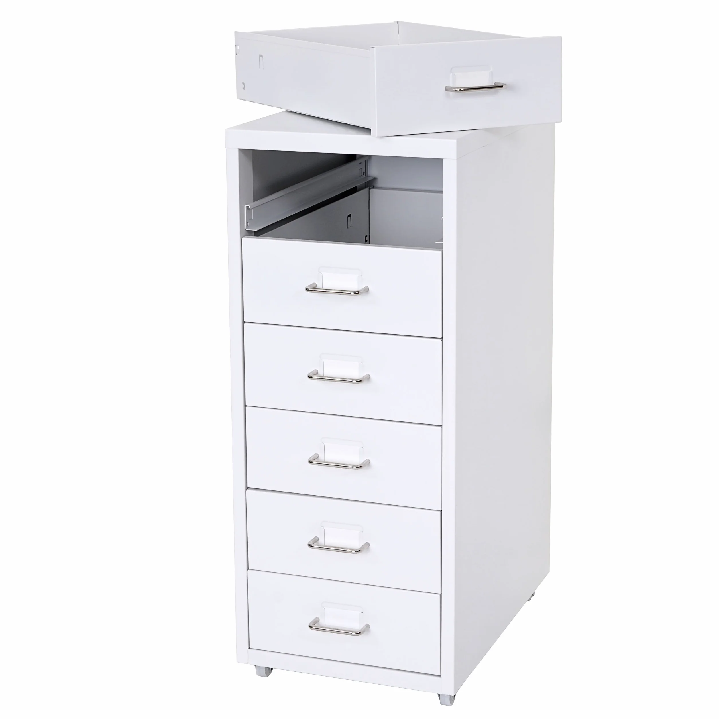 Mendler Boston T851AM - Cajonera Cajas de Almacenamiento (69 x 28 x 41 cm, 6 cajones), color blanco