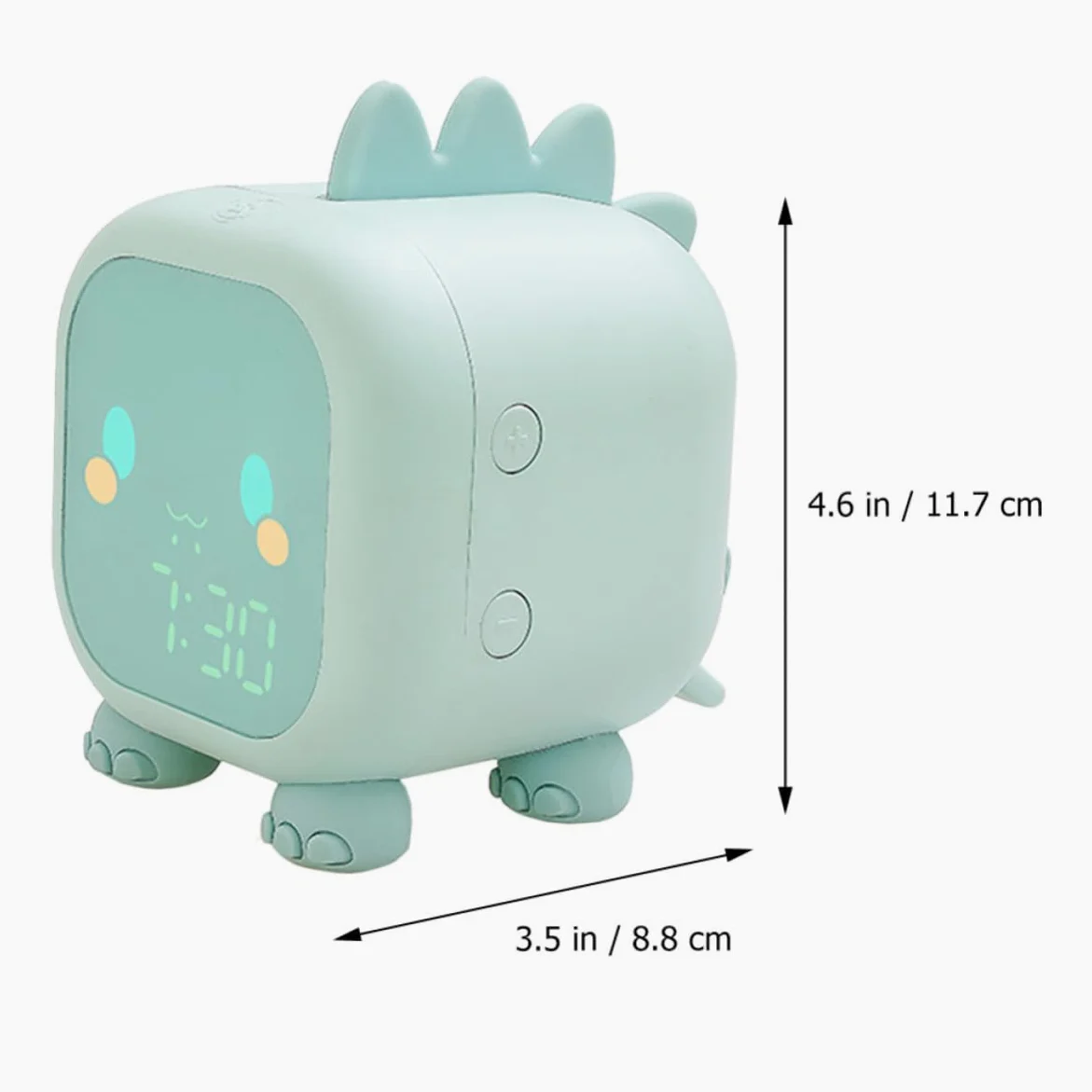 Mipcase Reloj Despertador Inteligente Diseño Animal de Plástico Verde, Función de Repetición y Silencio, Adecuado para Mesa de Noche Infantil