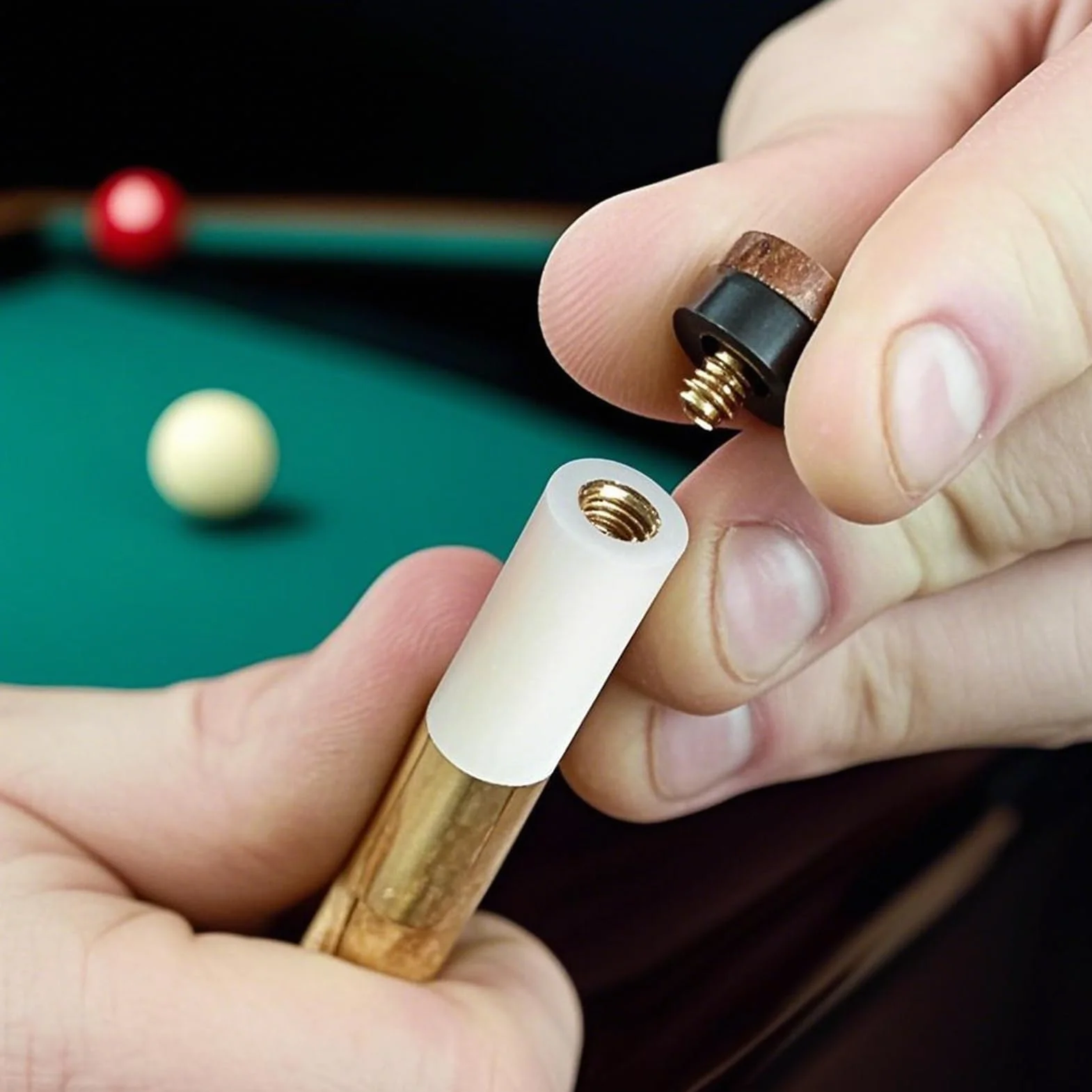 Set de 10 Puntas de Billar de 10 mm, Puntas de Cuero con Rosca de Metal para Tacos de Snooker y Billar, Fácil Instalación, Durabilidad Superior, Mejora el Control y Rendimiento en el Juego