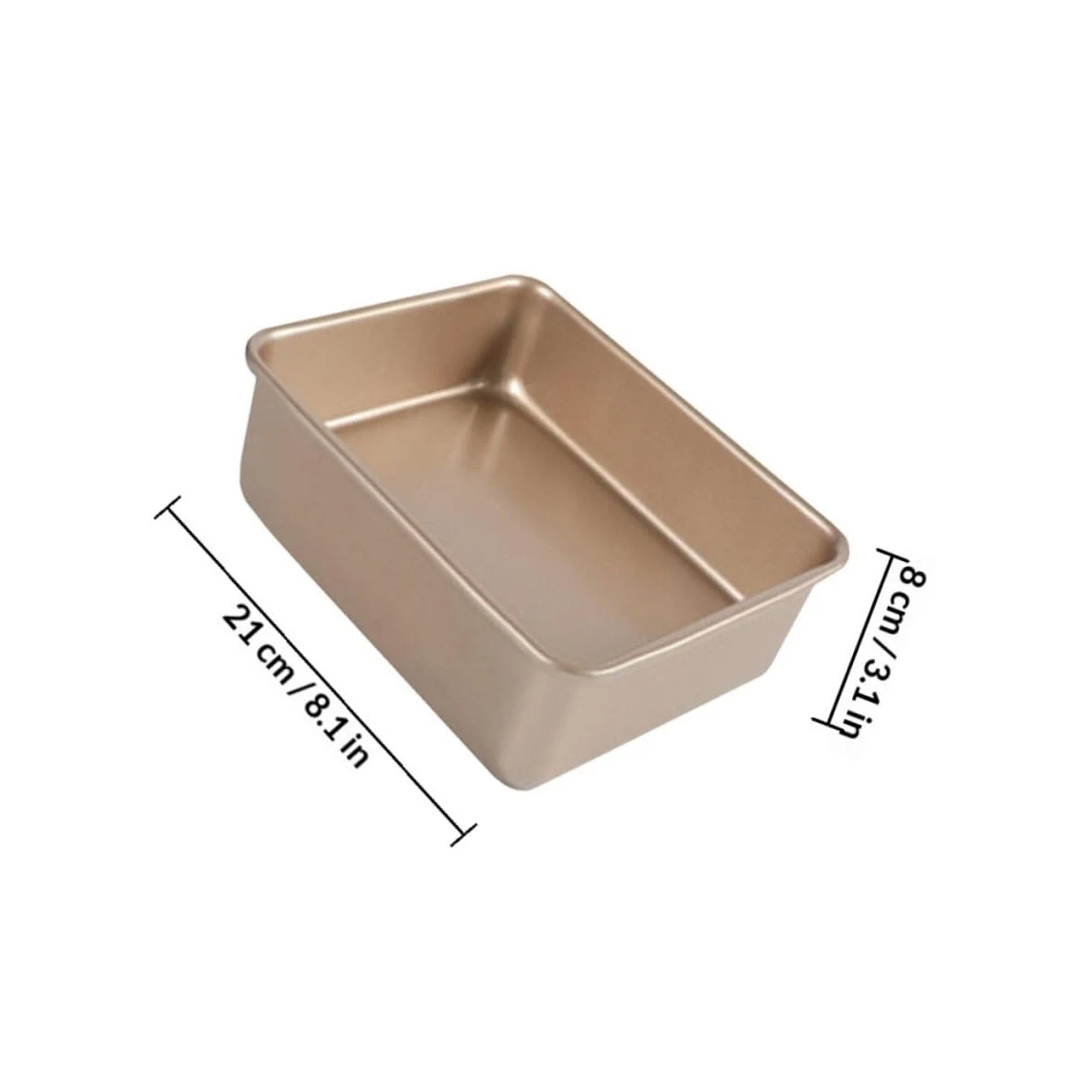 VANZACK Molde Cuadrado Fácil Desmolde para Pasteles de Acero Inoxidable Dorado Antiadherente y Multiuso Adecuado para Pizza y Snacks en Cocina