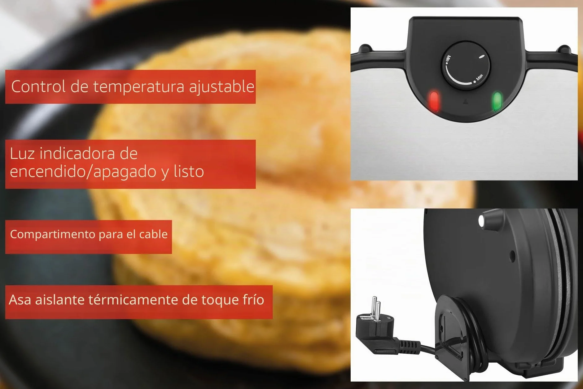 Unold Pancake Maker American for 2 stainless steel (48165)