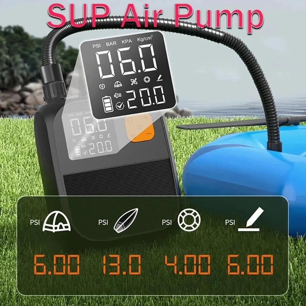 Bomba de pádel eléctrica inalámbrica 8000mAh 25 PSI LED Negro