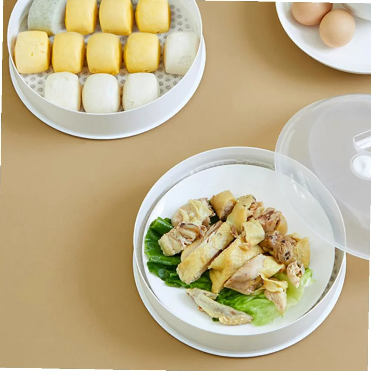 Cocedor al Vapor Microondas Tapa Resistente al Calor Apto para Verduras Pasta y Arroz Utensilio Cocina Fácil Limpieza y Duradero