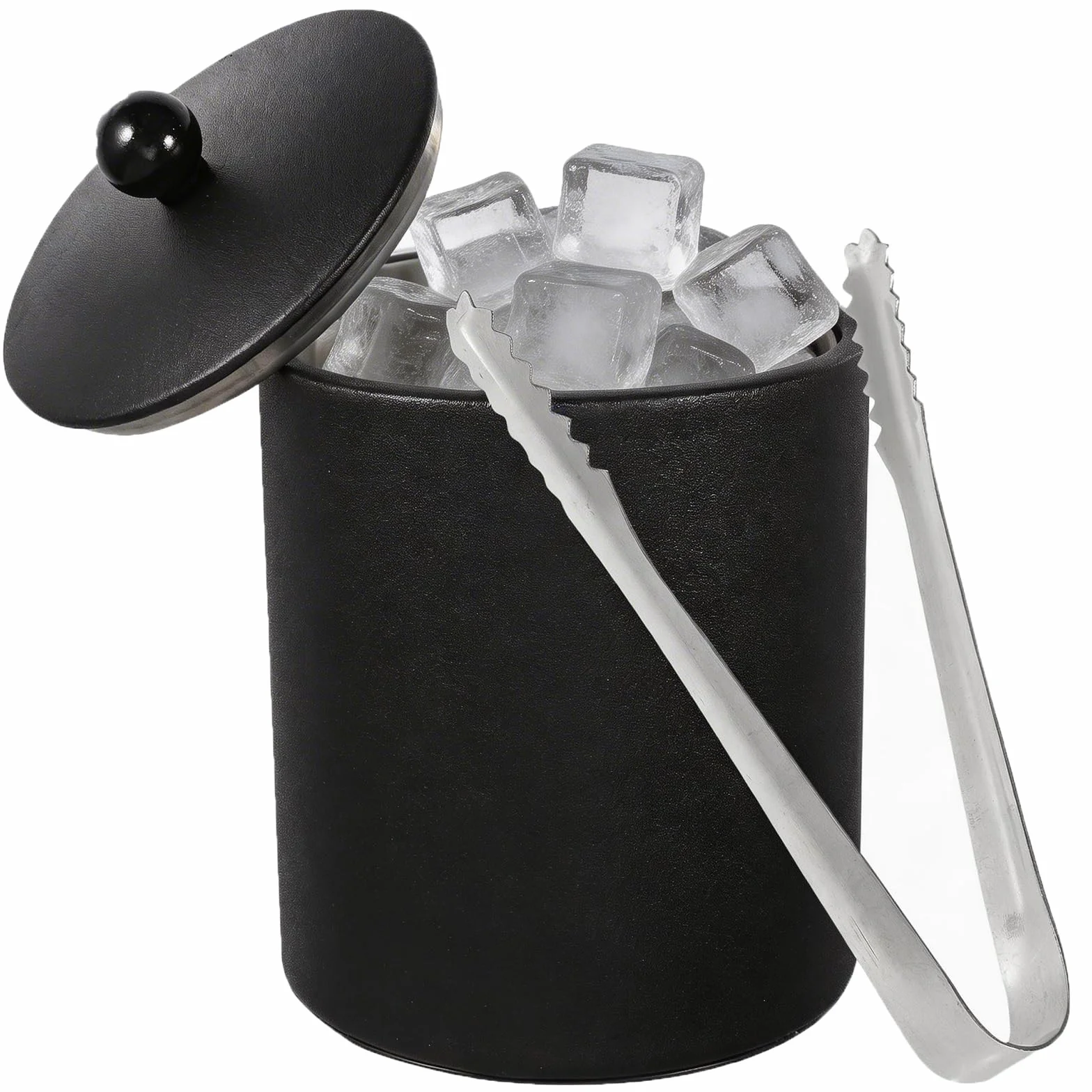 DOITOOL Cubo de hielo de acero inoxidable con aislamiento de doble pared para botella de cerveza, enfriador de bebidas para fiesta, cóctel, bar, color negro