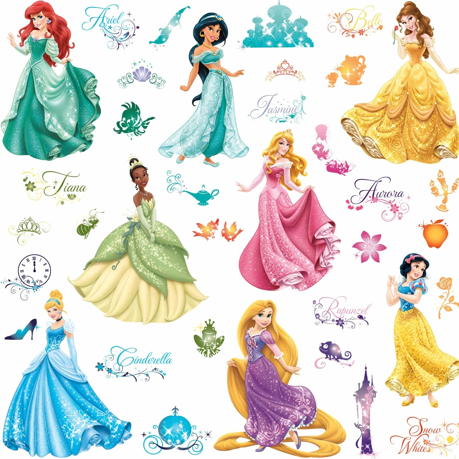 RoomMates Pegatinas de Pared Princesas Disney Debutantes Multicolor Grande