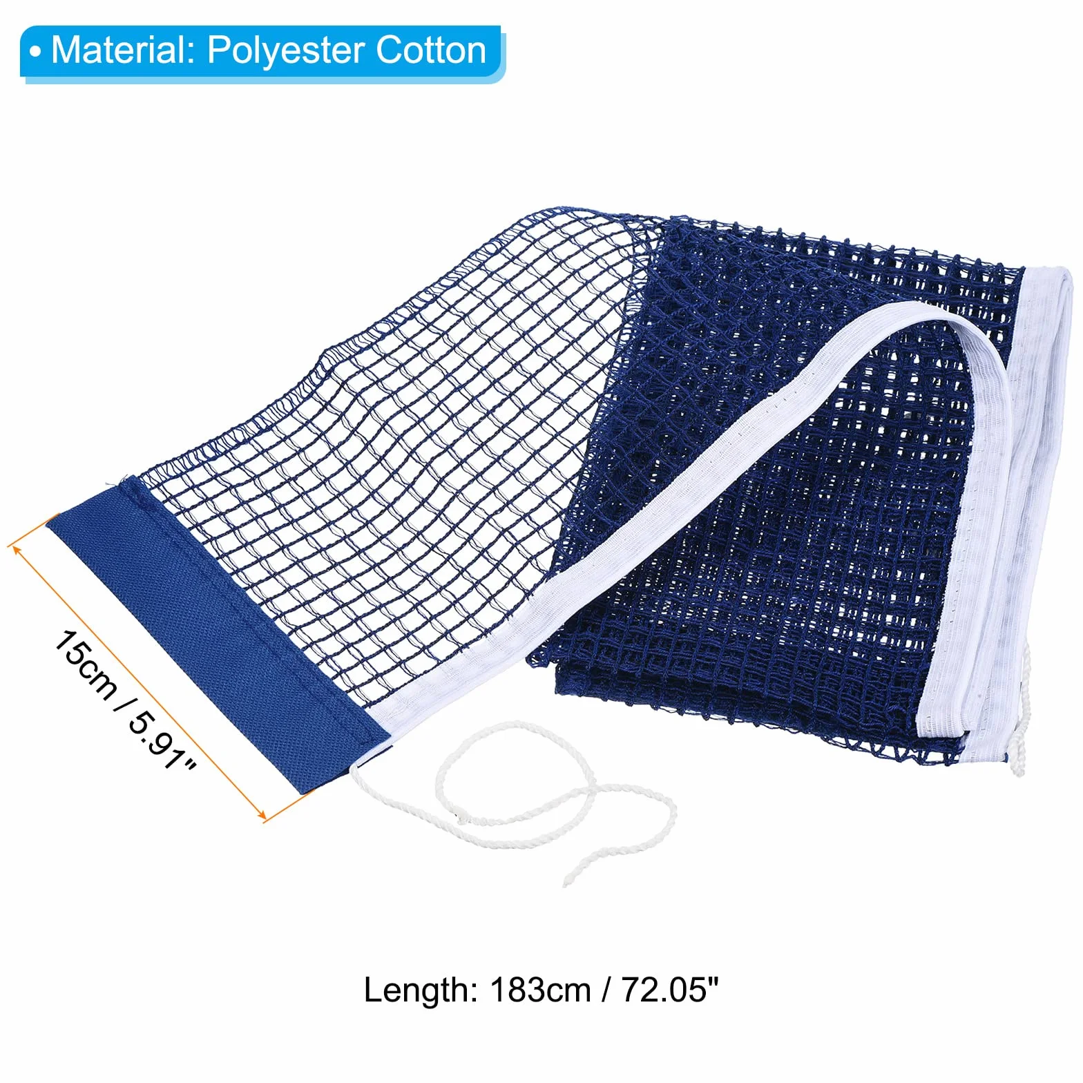 PATIKIL Mesa Tenis Red Reemplazo Ping Pong Cuerda Tensión Accesorios Poliéster Algodón Azul