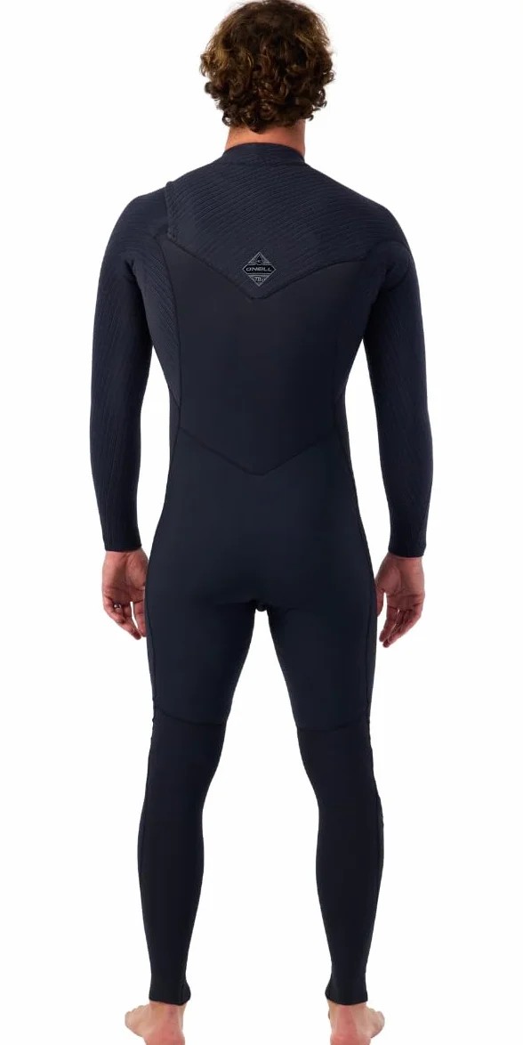 O'Neill Mono Hyperfreak 4/3 mm Hombre Cierre Cremallera Negra 360 Barrera Agujeros Drenaje