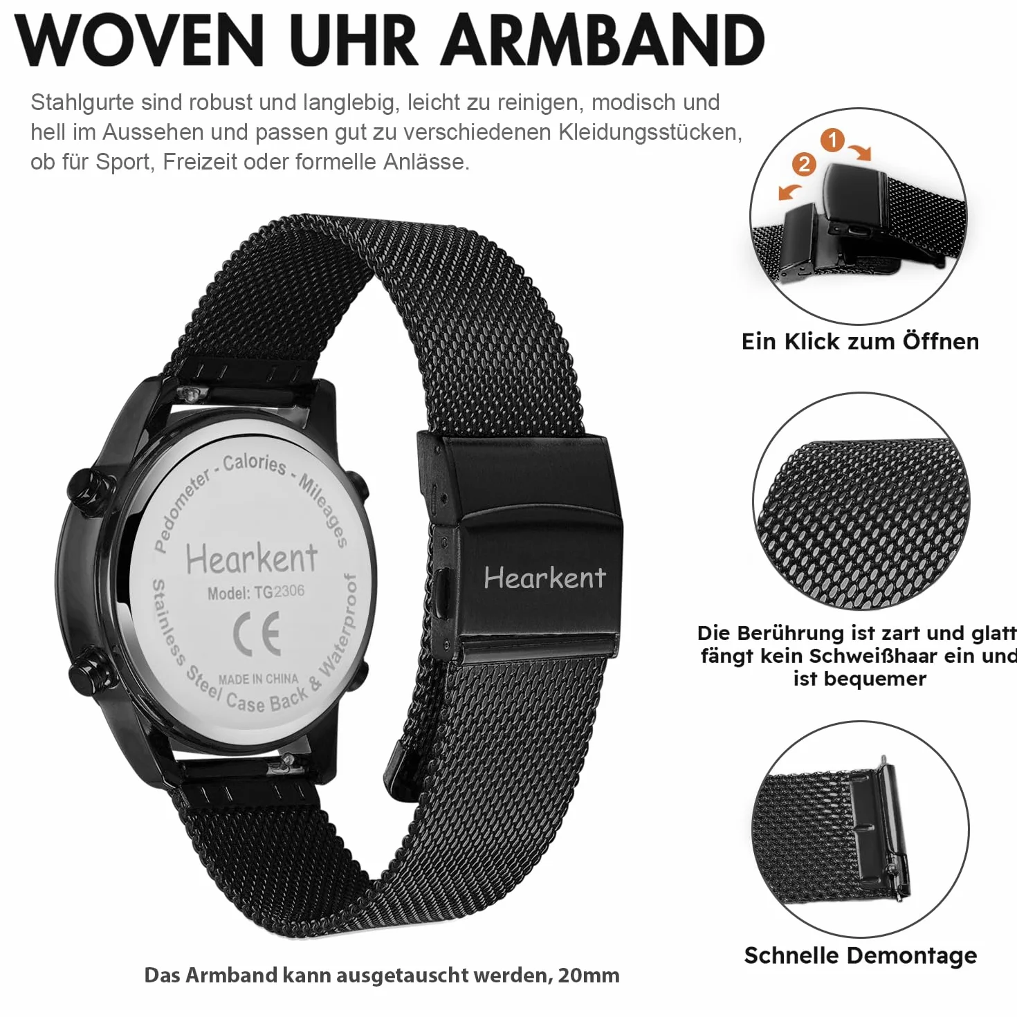 Reloj podómetro, resistente al agua, reloj digital, sin Bluetooth y aplicación, reloj para personas mayores con podómetro, contador de calorías, reloj deportivo para caminar/correr