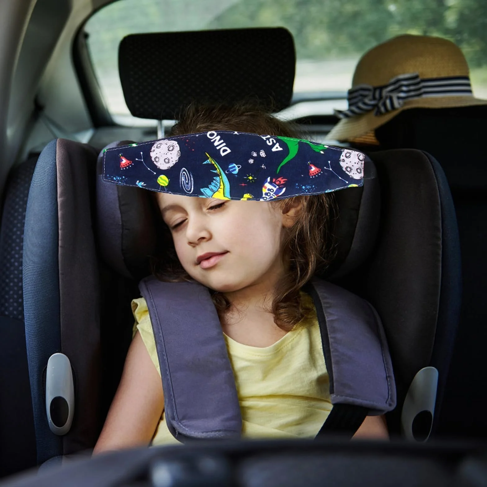 Soporte Seguridad Cabeza Bebe Coche, Cinta Ajustable Viaje Auto, Soporte Cabeza Niño Viajar Dormir