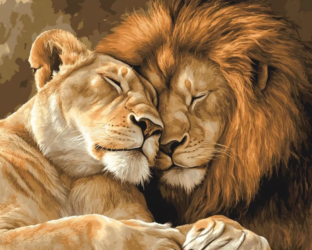 Animal Diy Kit Cojin Gancho De Pestillo Dos Leones Kits De Ganchillo Para Hacer Alfombras，Juego De Bordado,Kit De Ganchillo Para Principiantes，Manualidades De Costura Para Decoración 21x29in