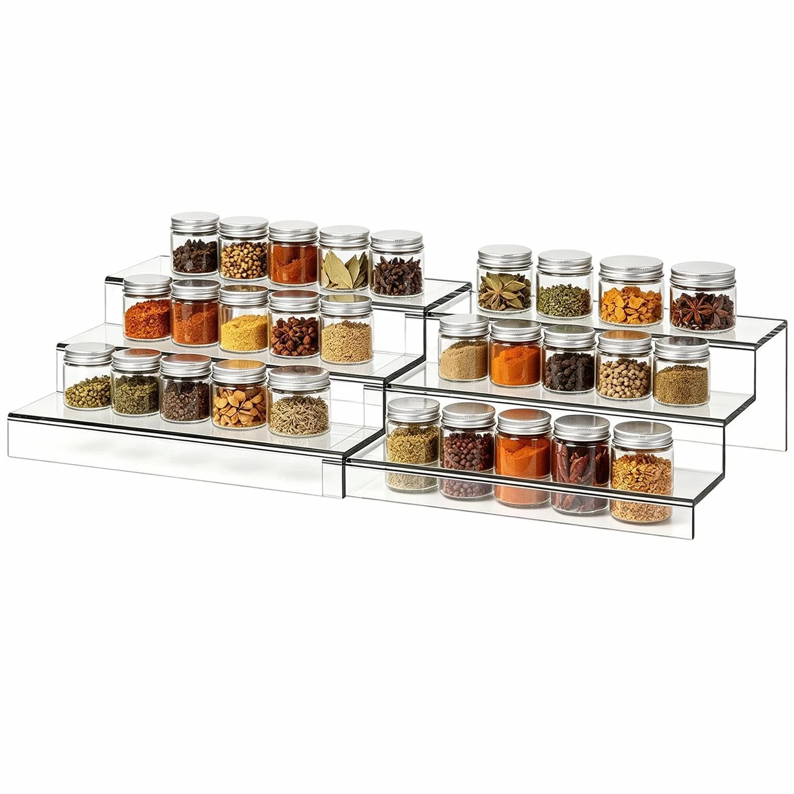 Organizador para Latas Almacenamiento Transparente de 3 Niveles con Asas | Organizador de Latas para Cocina y Despensa Para Gabinete de Cocina, Encimera, Comida, Especias, Botellas de Perfume