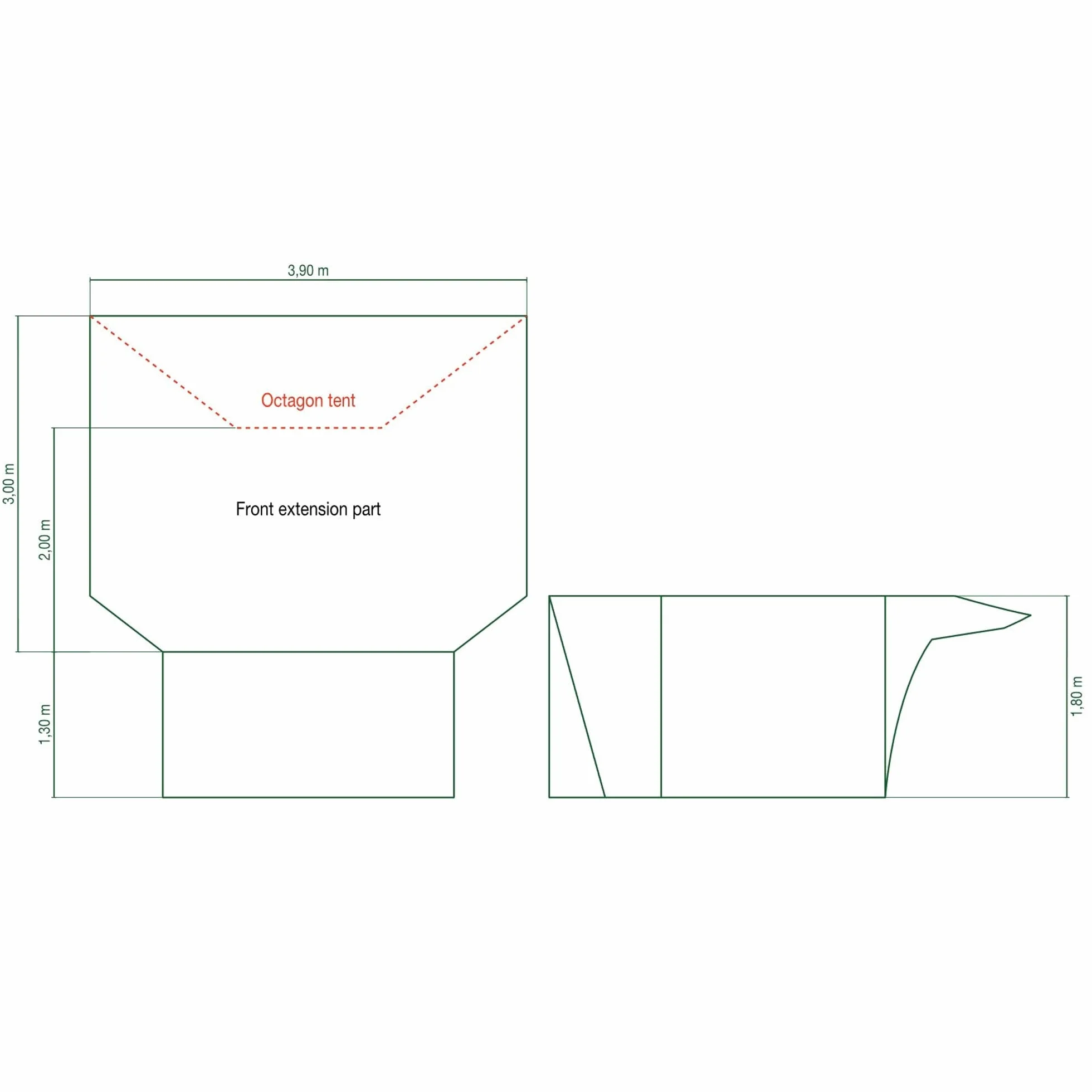 Coleman Extensión Frontal Octagon 8, toldo para Todos los Modelos Octagon 8, construcción Robusta de Varillas de Acero, Espacio para Mesa y Sillas