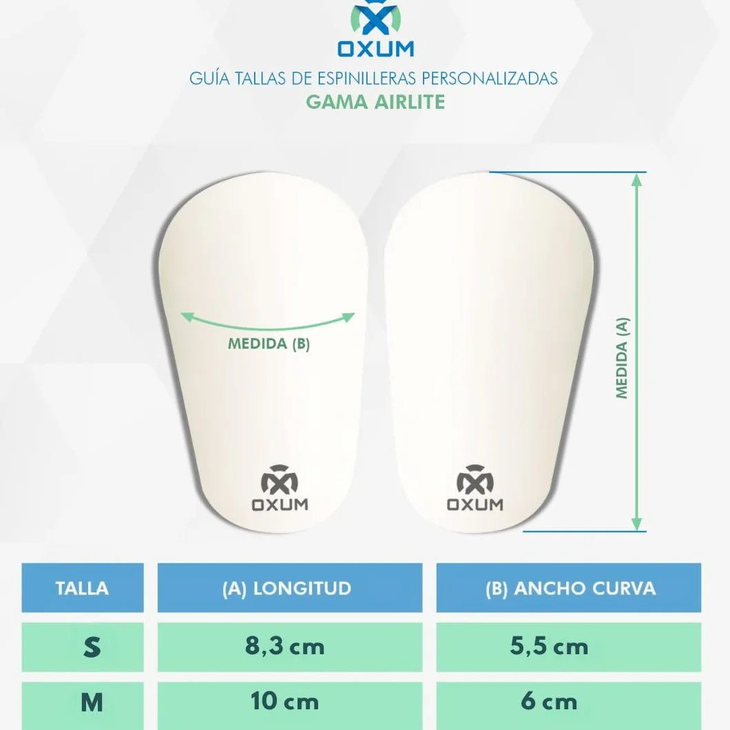 Oxum Sport Espinilleras de Fútbol Mini para Niños y Adultos Tallas S y M 8,3x5,5 cm 10x6 cm