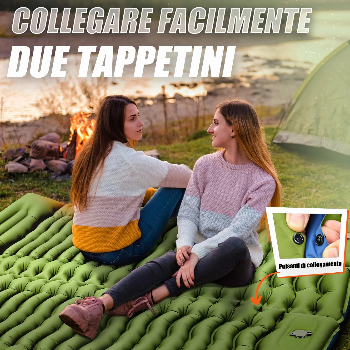 Colchoneta Camping Ultraligera Hinchable Portátil para Acampar