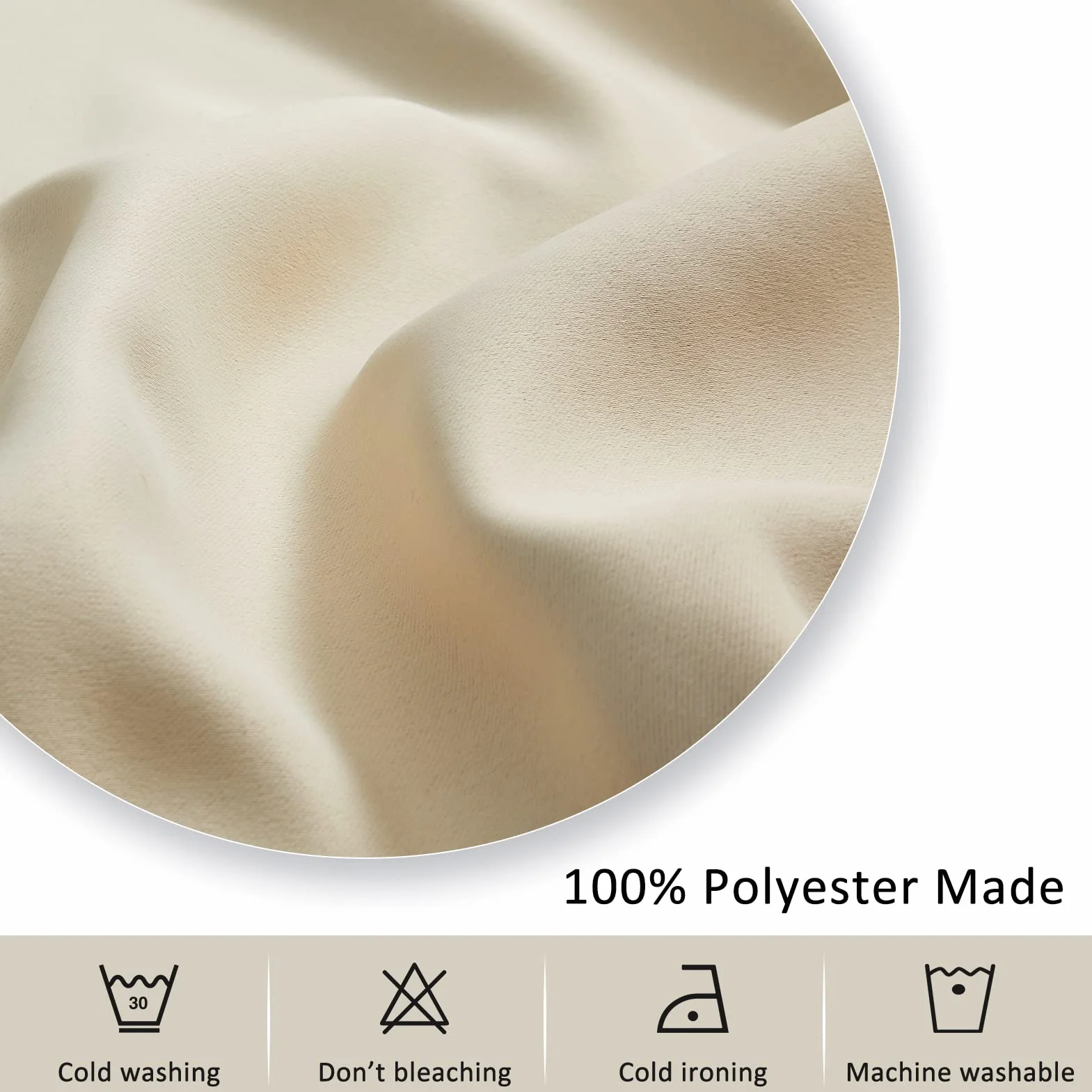 Topfinel Cortinas Térmicas Aislantes Opacas con Ojales 140x175 Beige 2 Piezas