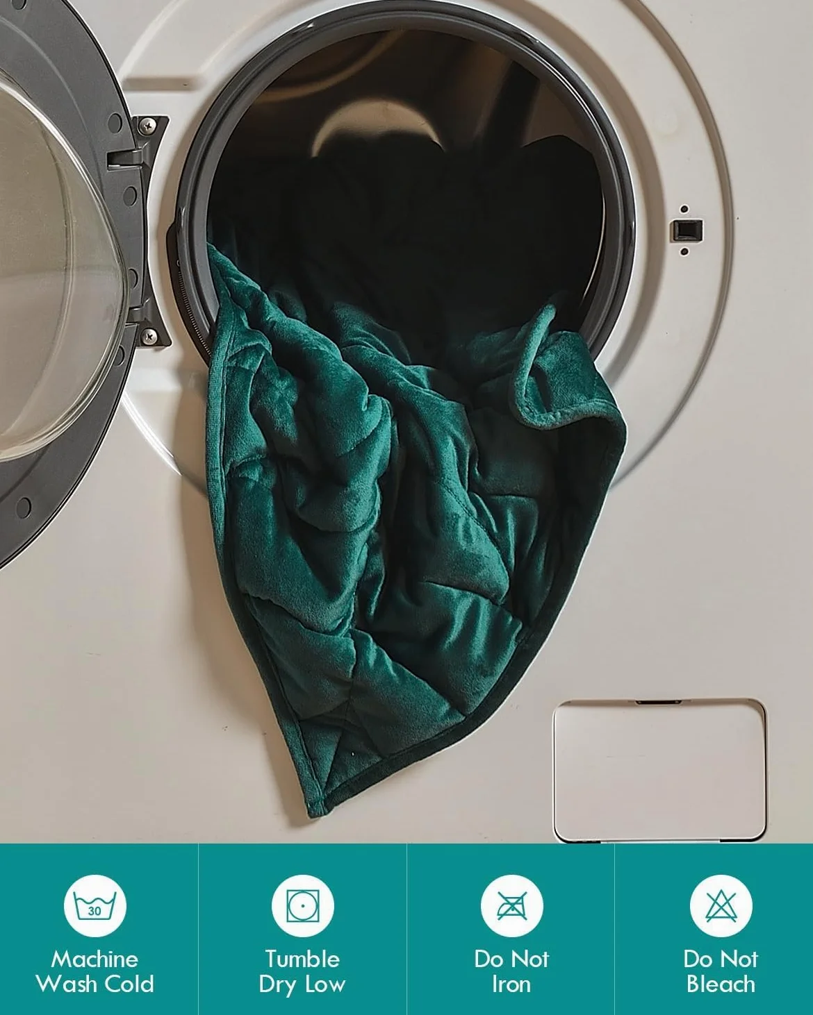 Sivio Pequeña Manta Ponderada 2.3 kg 58x74 cm, Terciopelo de Cristal de Lujo, Relajación para Sofá/Oficina, Lavable | Verde Oscuro