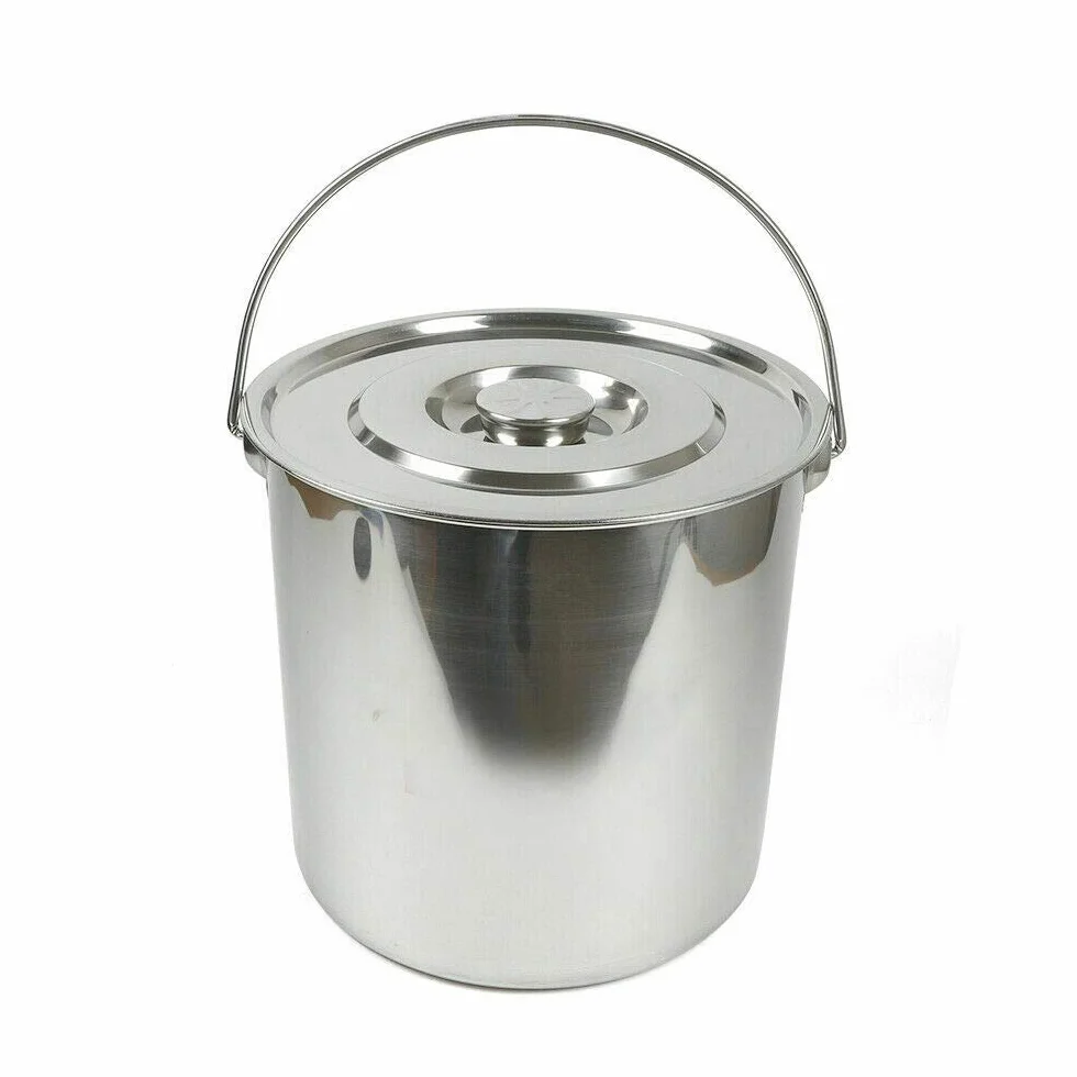 OUKANING - Cubo de acero inoxidable con tapa, 20 L
