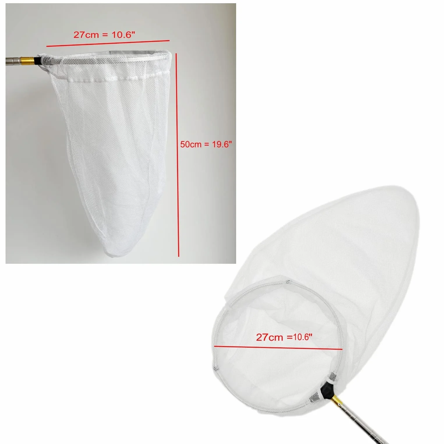 Red de Pesca Niños 150cm Mango Telescópico Extensible para Estanque Piscina Atrapar Insectos Mariposas Cangrejos